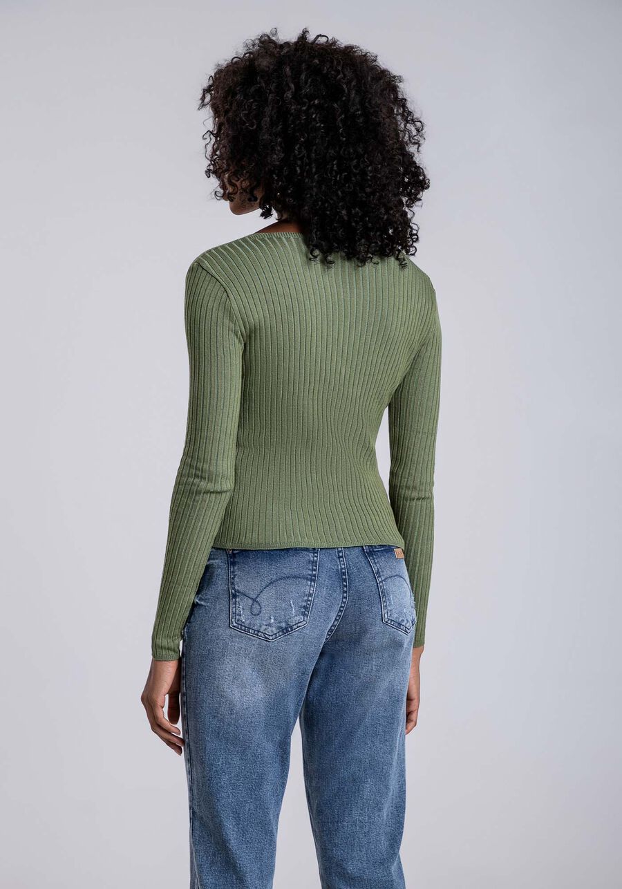 Cardigan em Tricô com Decote V e Botões, . Cardigan em Tricô com Decote V e Botões, , large.