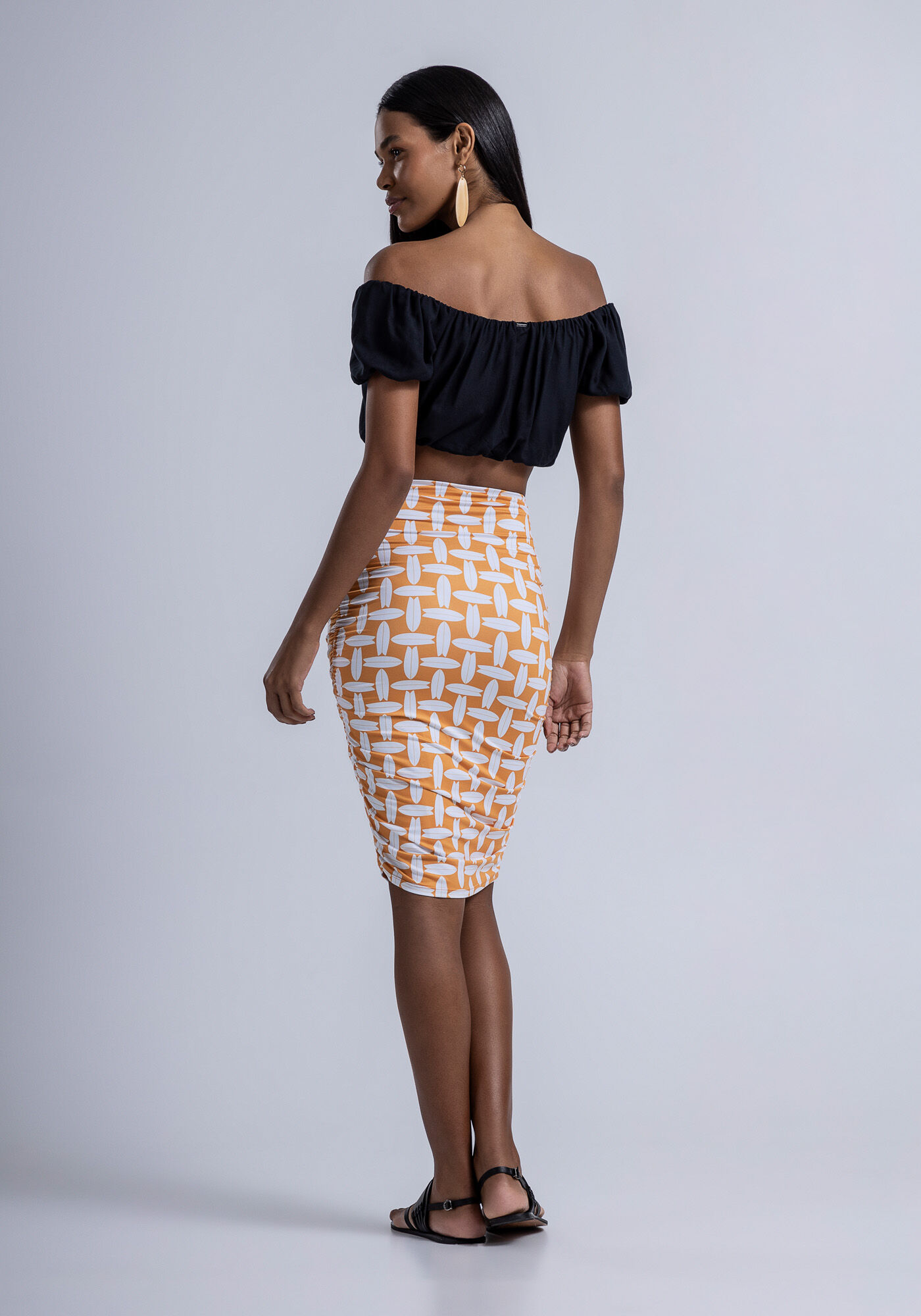 Blusa Balon&ecirc; em Viscose Ombro a Ombro, , large.