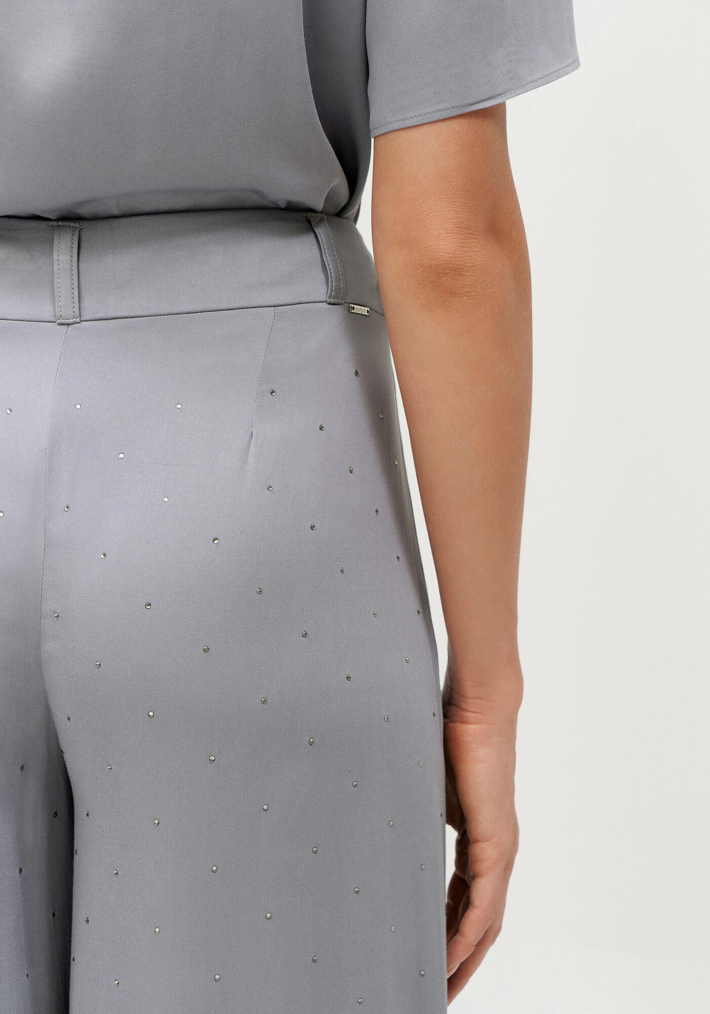 Cal&ccedil;a Pantalona Alfaiataria com Strass, , large.