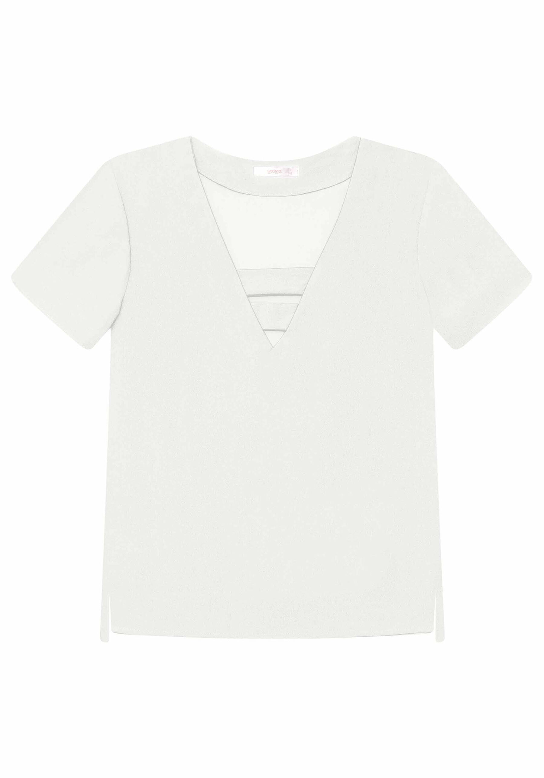 Blusa Decote V Detalhe, . Blusa Decote V Detalhe, , large.