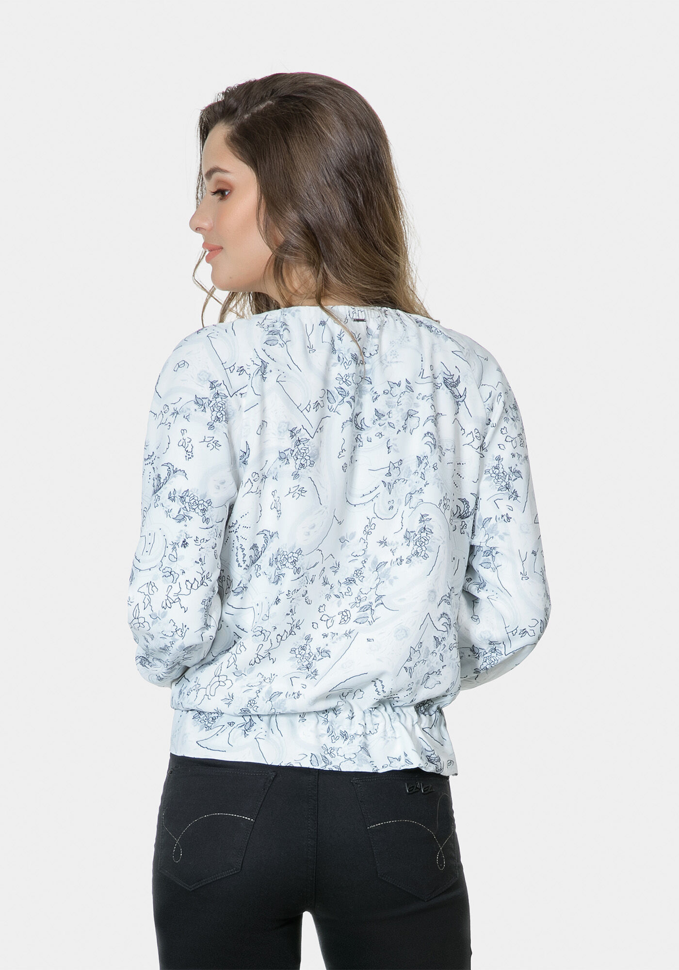 Jaqueta Estampada em Tecido, , large.