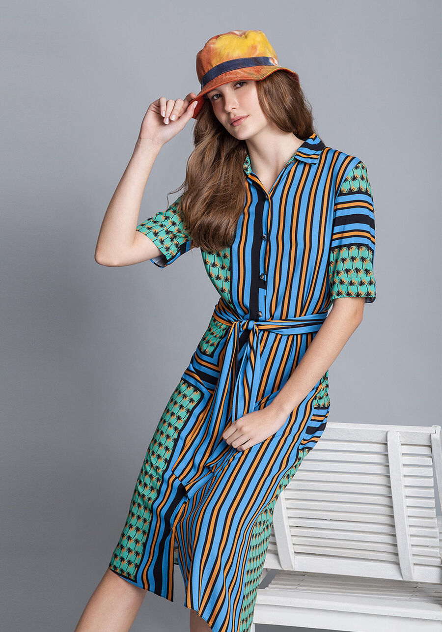 Vestido Chemise Mídi Faixa, . Vestido Chemise Mídi Faixa, , large.