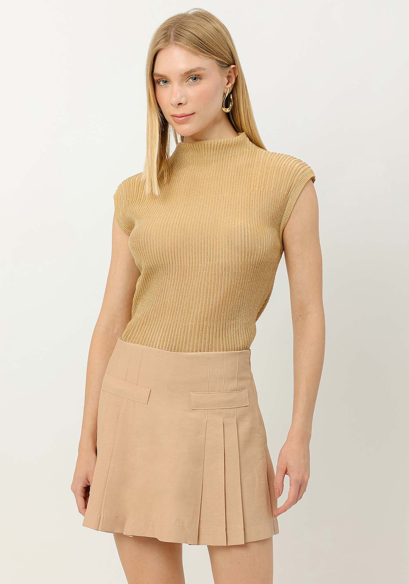 Regata em Tric&ocirc; Lurex com Gola, , large.