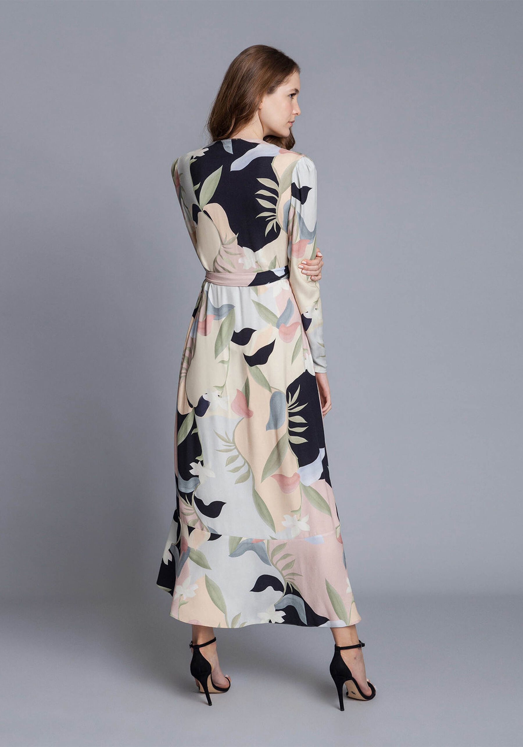 Vestido Manga Longa Transpassado, . Vestido Manga Longa Transpassado, , large.