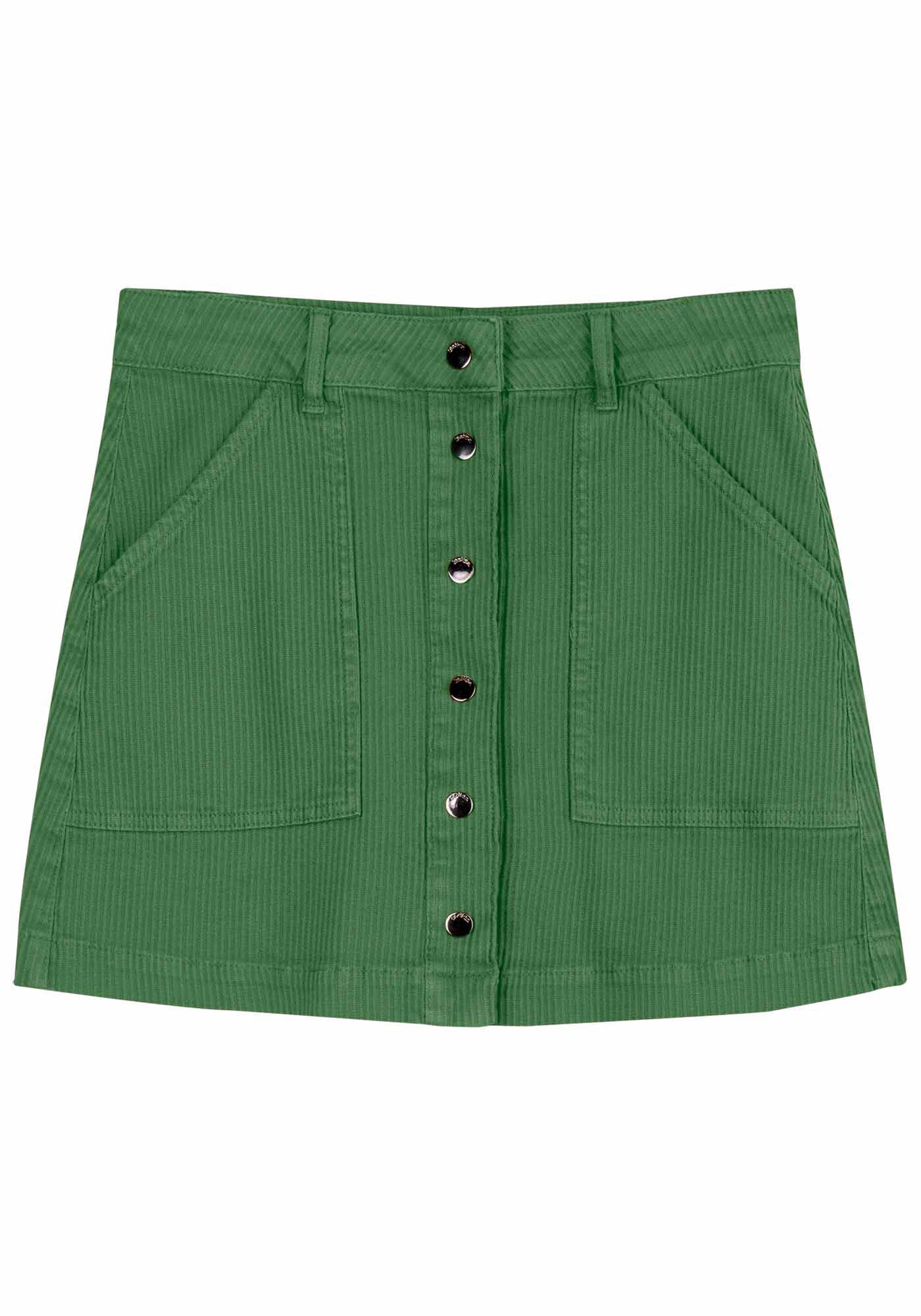 Saia Cotel&ecirc; Curta Cintura Alta com Bot&otilde;es, , large.