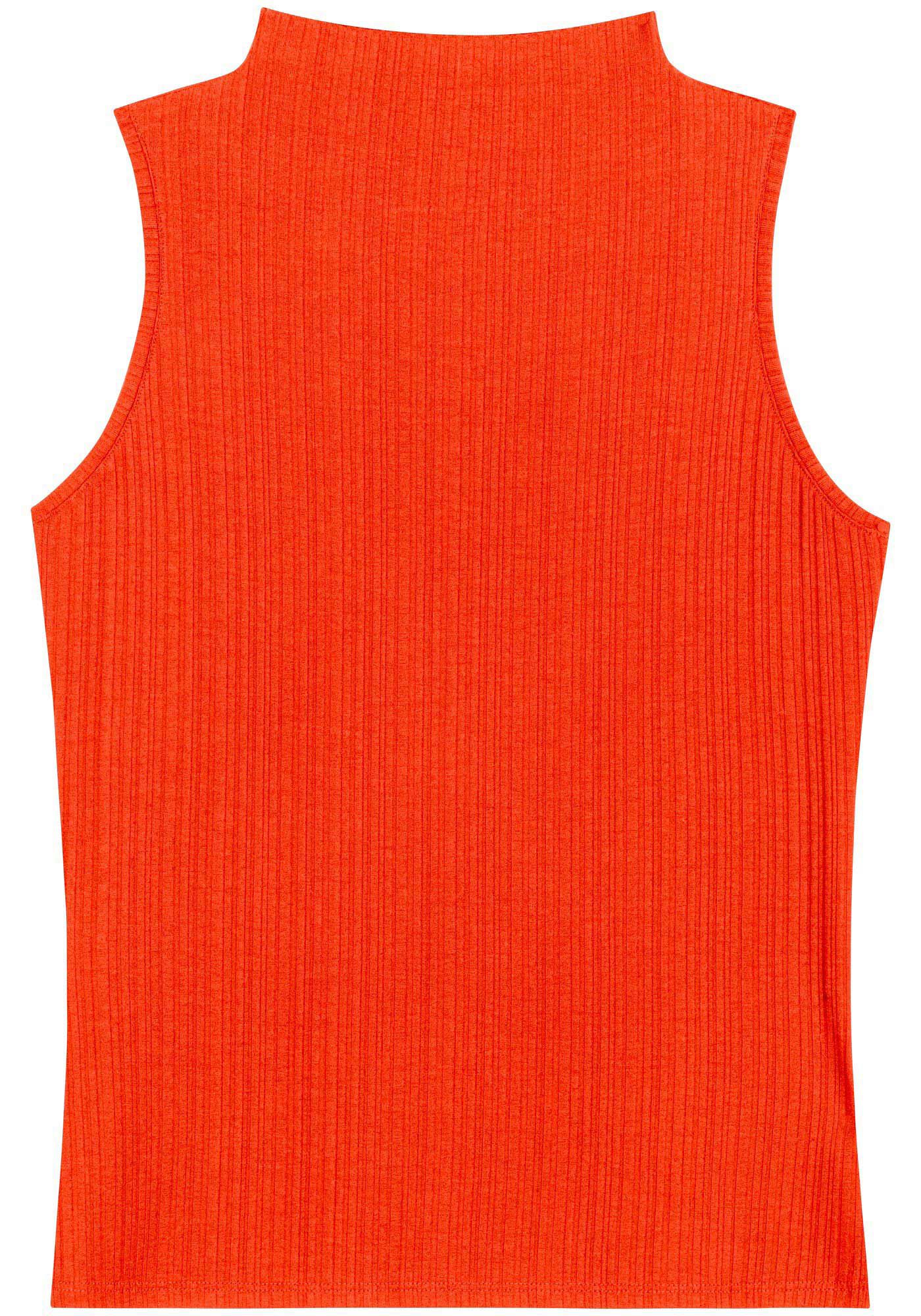 Blusa B&aacute;sica Em Malha Canelada Com Gola, , large.