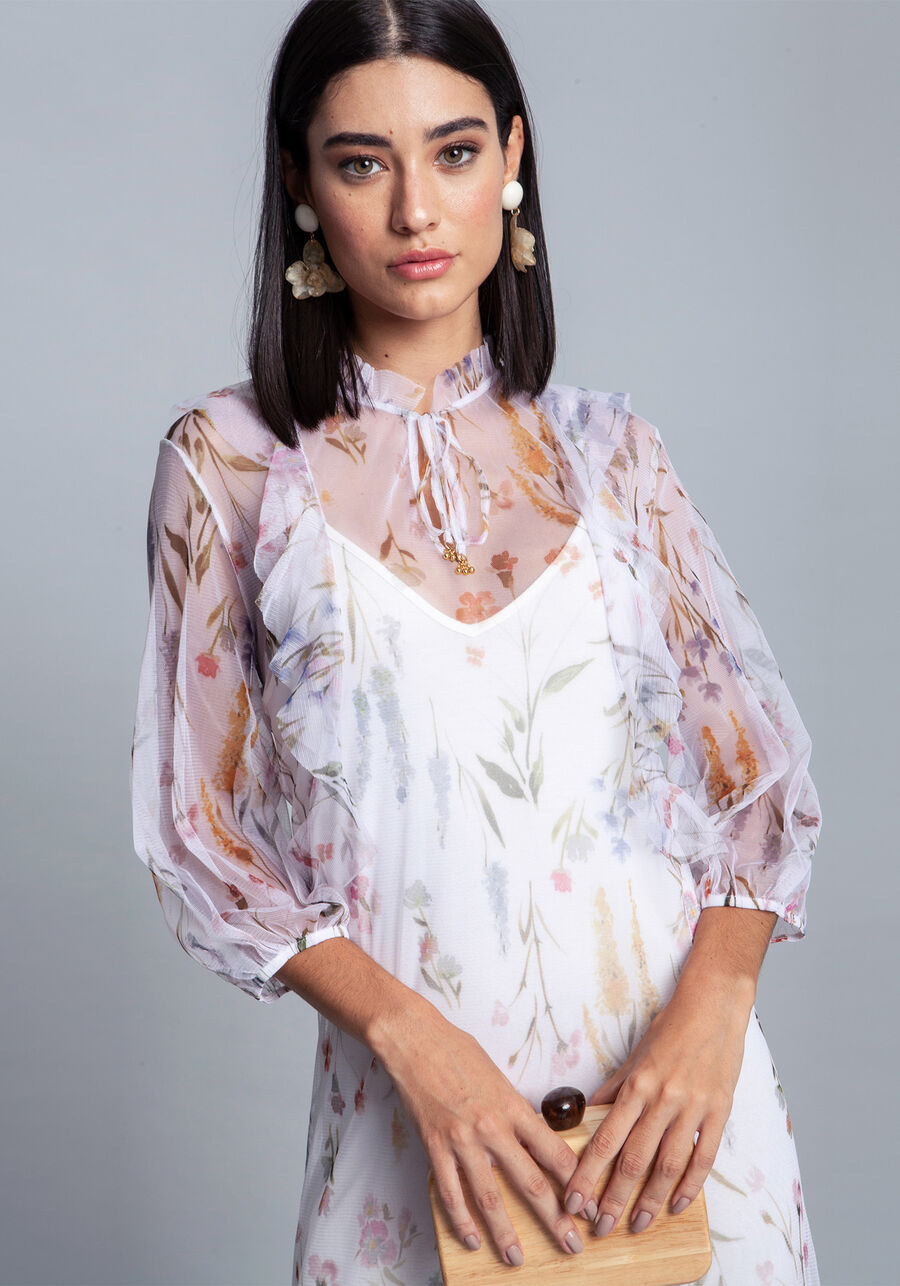 Vestido Tule CHA, ALFAZEMA. Vestido Tule CHA, ALFAZEMA, large.