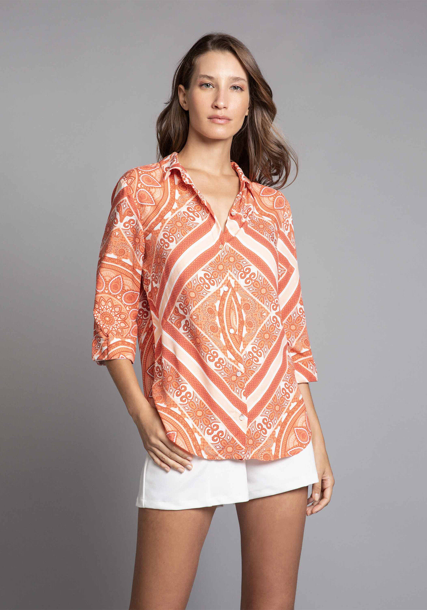 Camisa Manga 3/4 Estampa Margaret, , large.