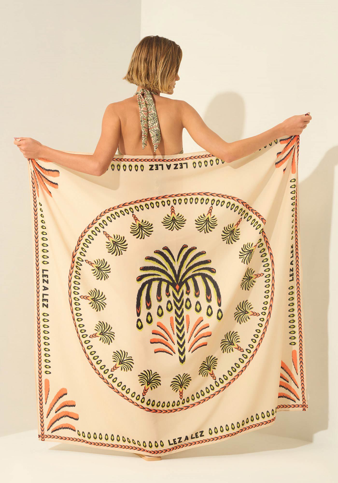 Canga De Praia Estampada, BEGE FAIRWAY, large.