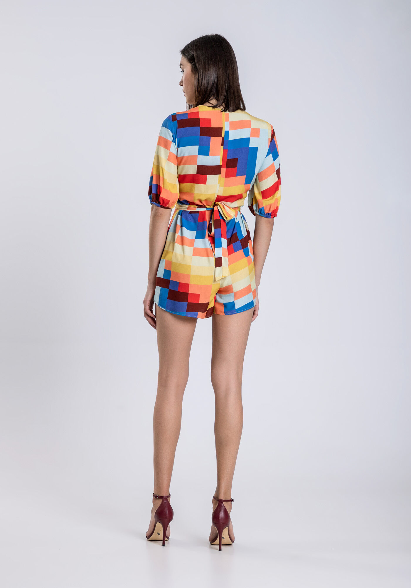 Macac&atilde;o Curto Estampado com Transpasse, BALAO, large.