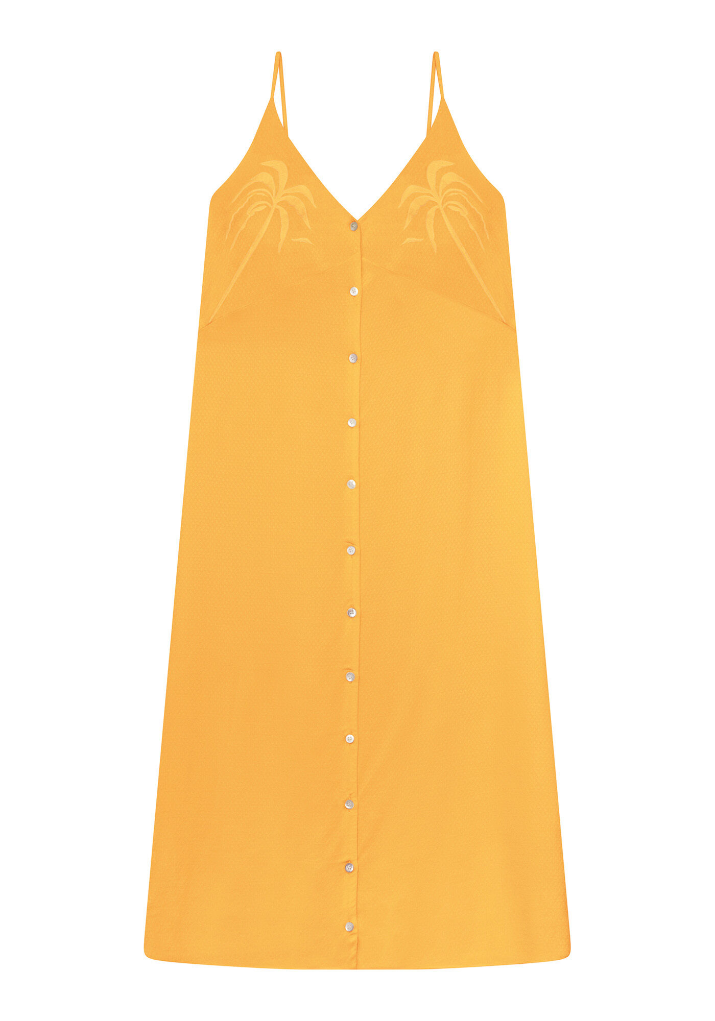 Vestido com Al&ccedil;as M&iacute;di Bordado Amarelo Caramelo, , large.