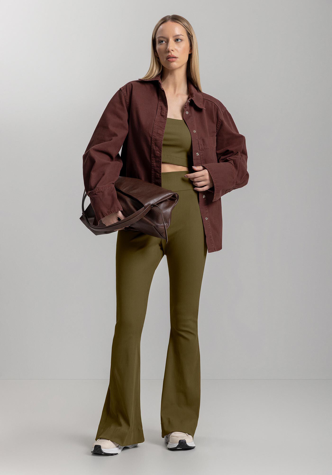 Cal&ccedil;a Reta Com Cintura Alta E Prote&ccedil;&atilde;o Solar Move, VERDE, large.