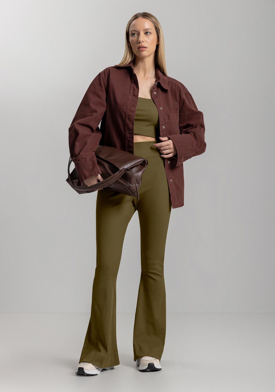 Calça Reta Com Cintura Alta E Proteção Solar Move, VERDE. Calça Reta Com Cintura Alta E Proteção Solar Move, VERDE, large.