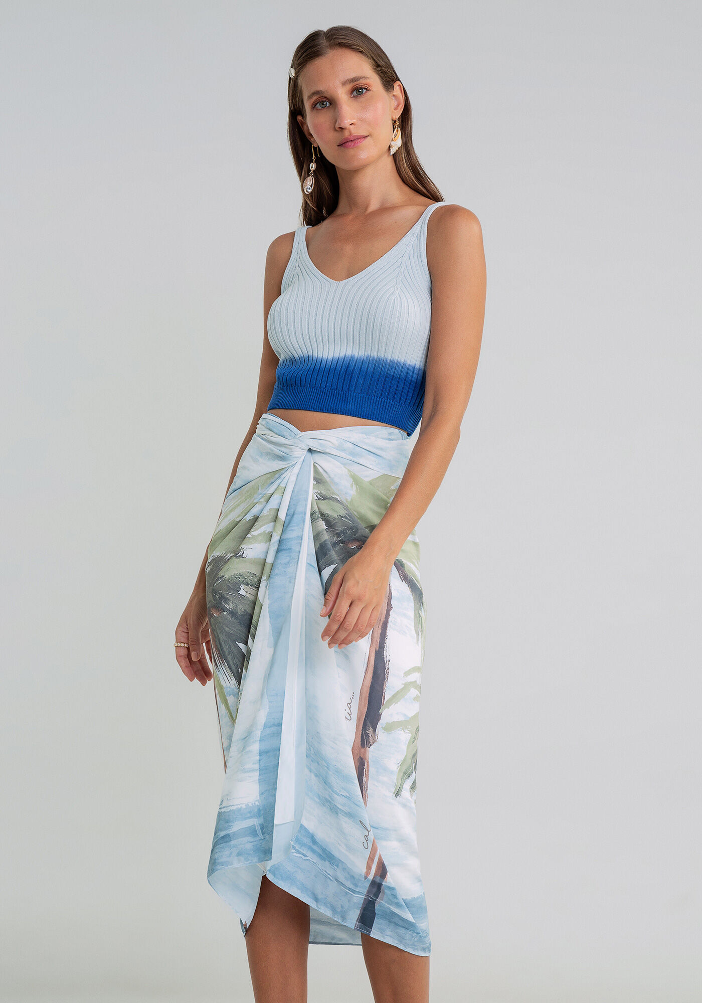 Blusa com Al&ccedil;as Cropped Tric&ocirc;, , large.