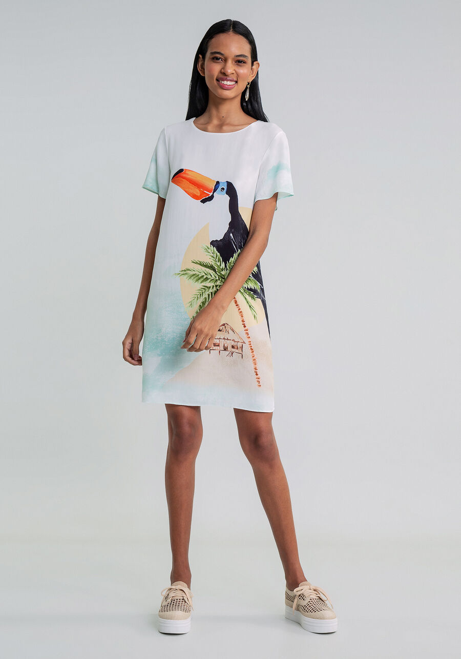 Vestido Manga Curta Reto Estampa, . Vestido Manga Curta Reto Estampa, , large.