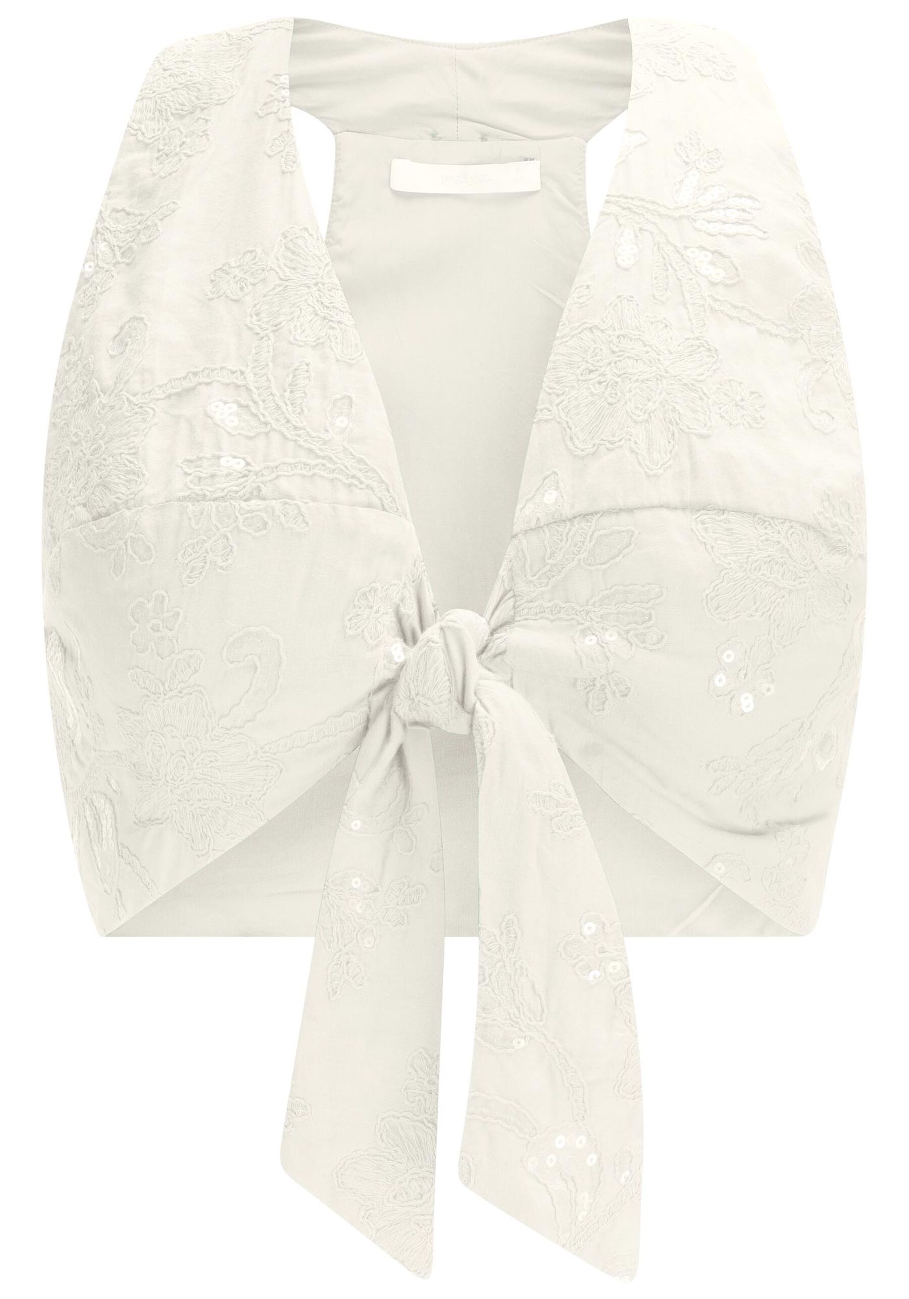 Blusa Cropped com Máxi Amarração e Bordado Paetê, . Blusa Cropped com Máxi Amarração e Bordado Paetê, , large.