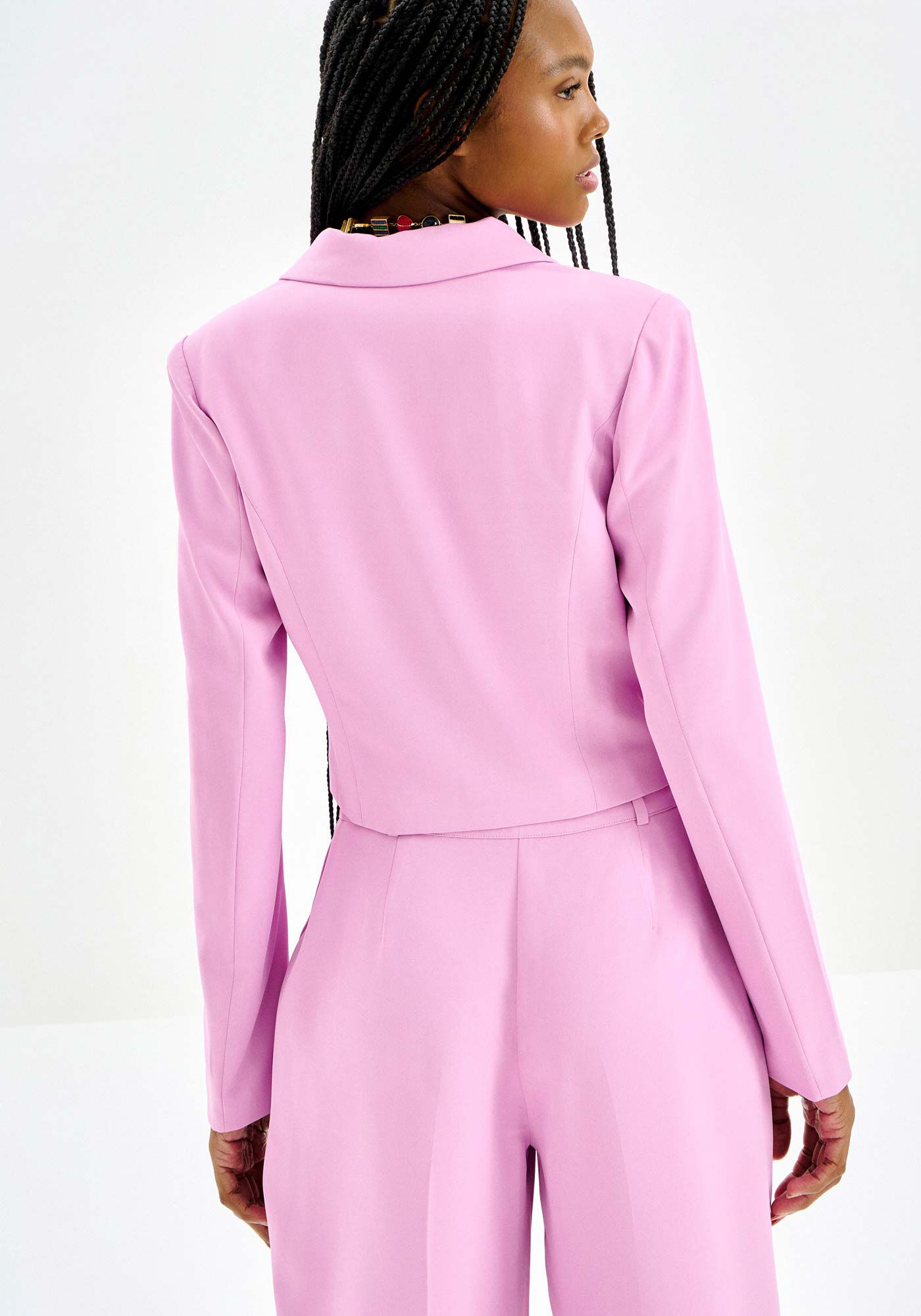 Blazer Manga Longa Cropped Alfaiataria, LILAS KENLY, large.