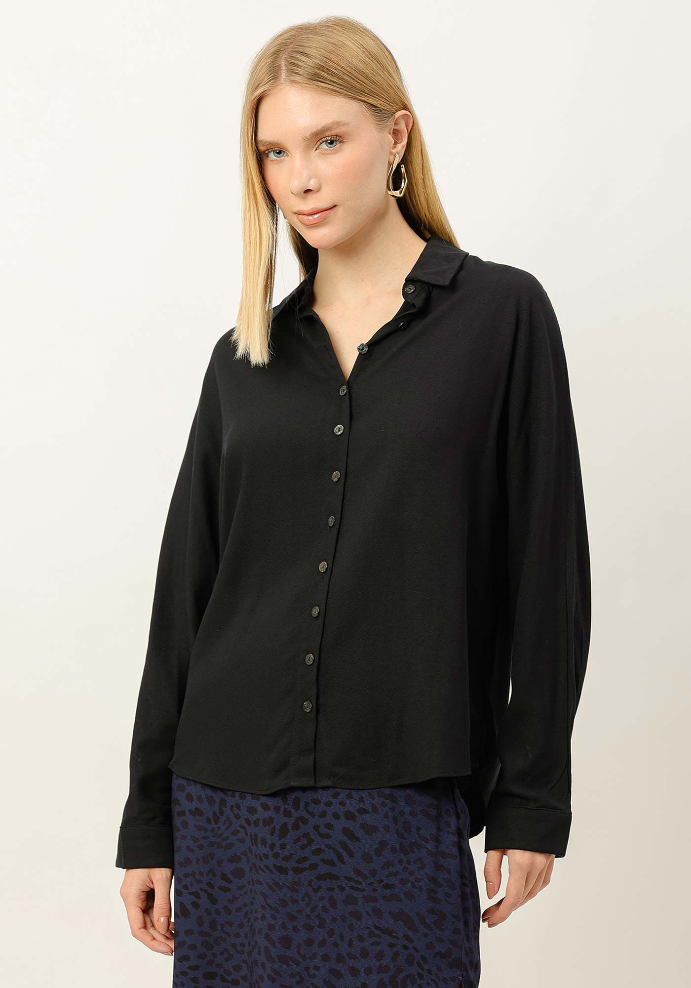 Camisa Manga Longa em Crepe, , large.