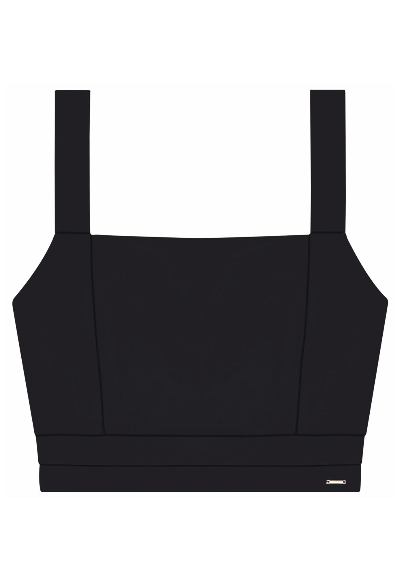 Blusa Cropped Decote Reto com Lastex Costas, , large.