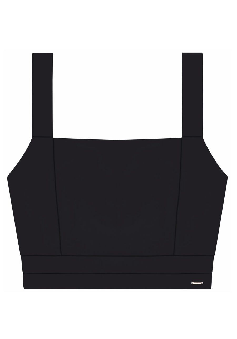 Blusa Cropped Decote Reto com Lastex Costas, . Blusa Cropped Decote Reto com Lastex Costas, , large.