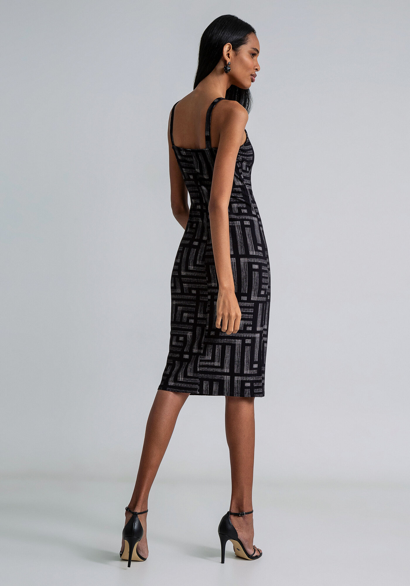 Vestido com Al&ccedil;as Midi Estampa, EQUILIBRIO, large.
