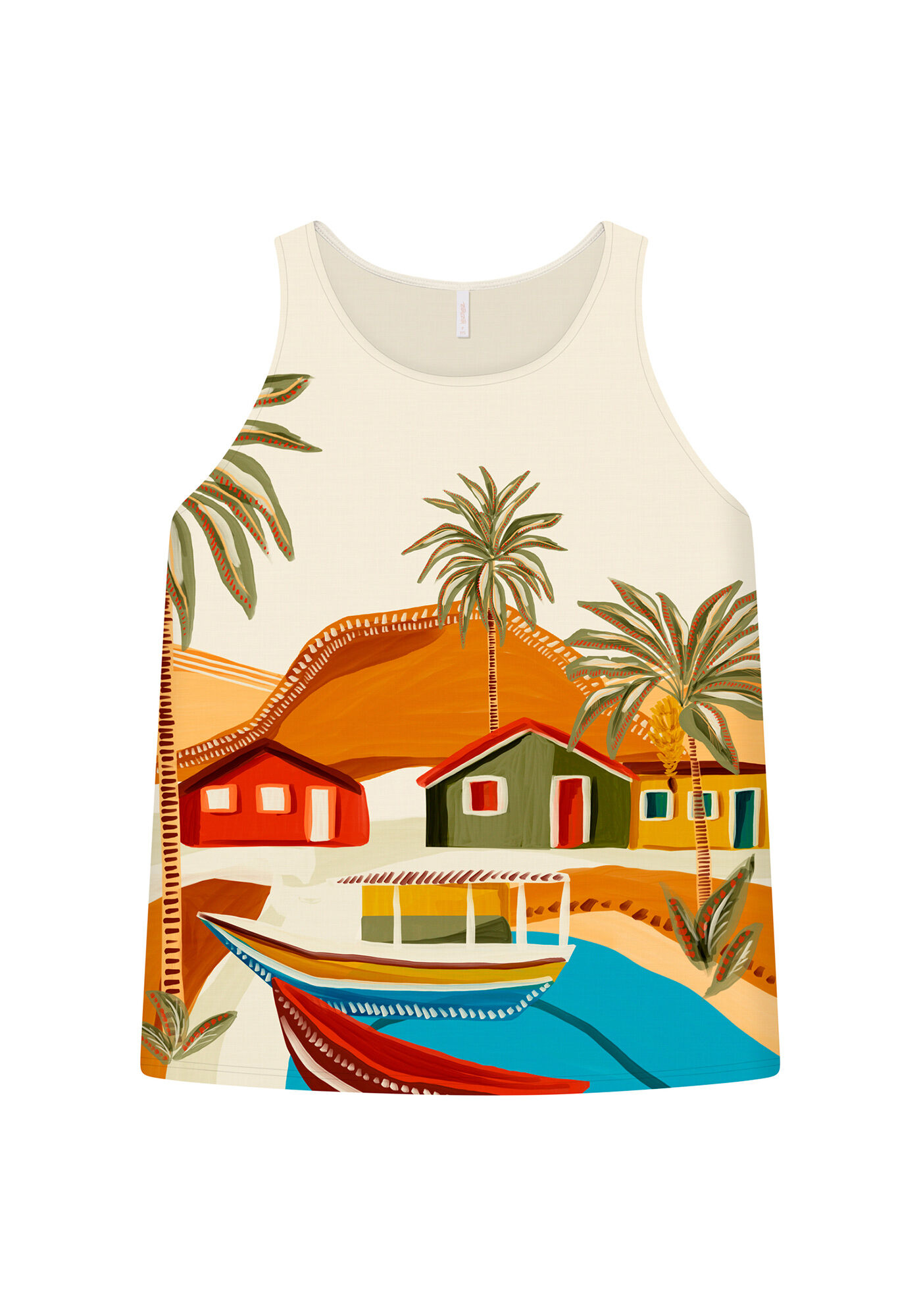 Blusa sem Mangas Estampa, , large.