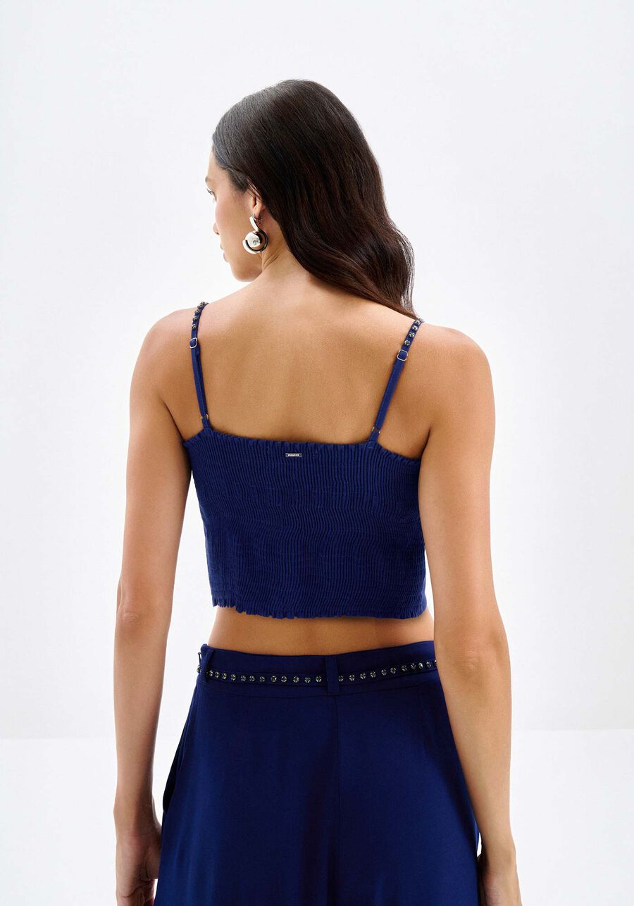 Blusa Cropped em Viscose com Strass Alças, . Blusa Cropped em Viscose com Strass Alças, , large.