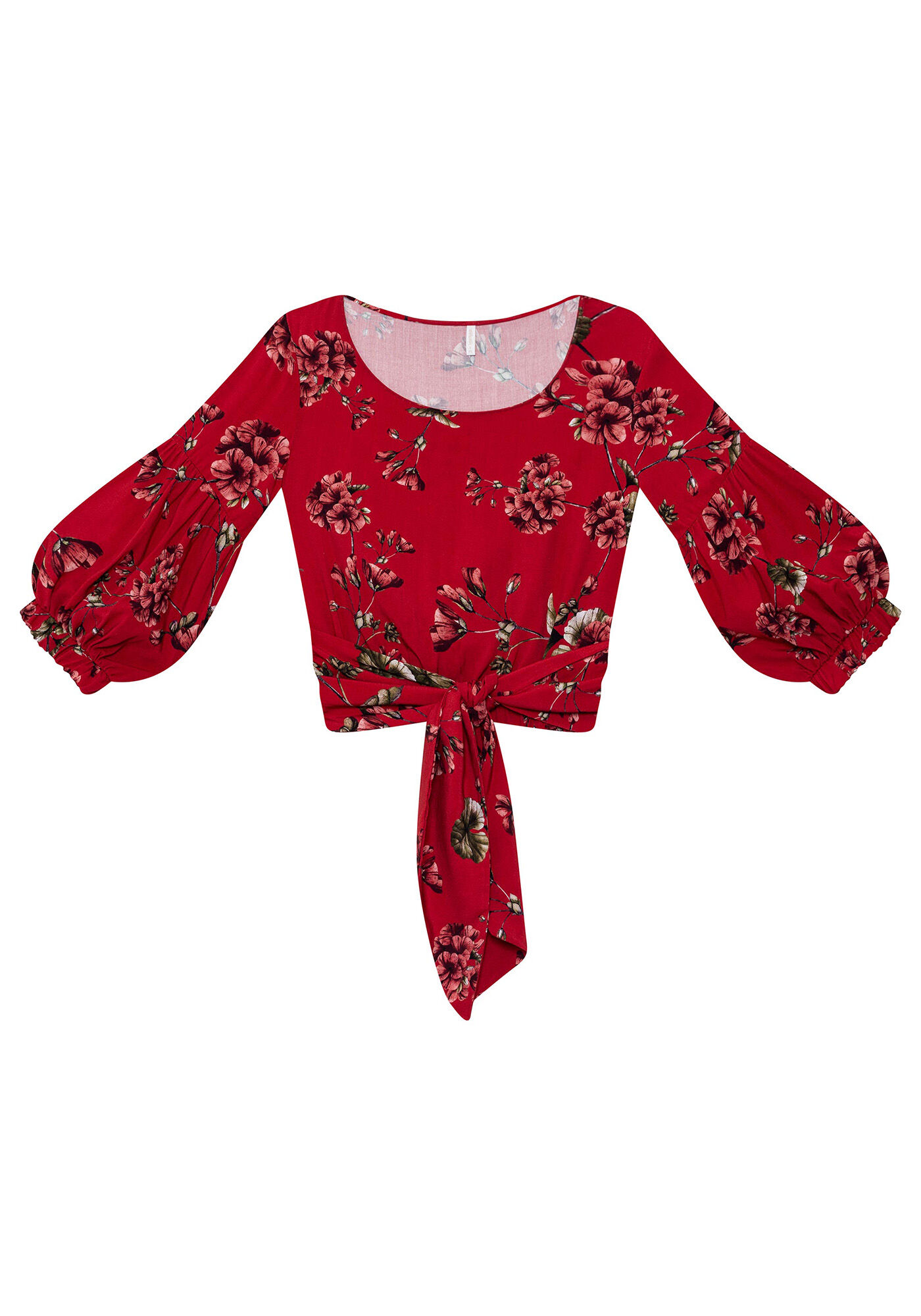 Blusa Cropped Manga 3/4 Estampa, , large.