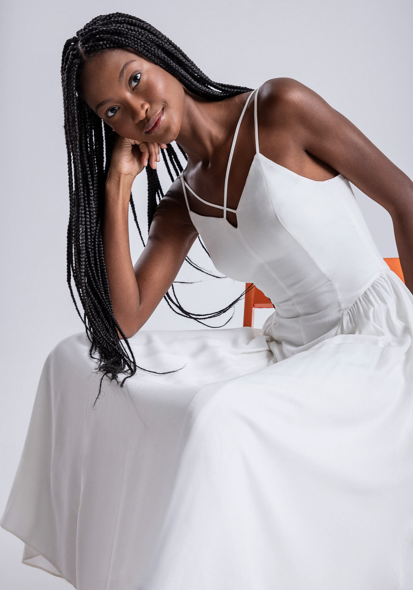 Vestido sales crepe branco