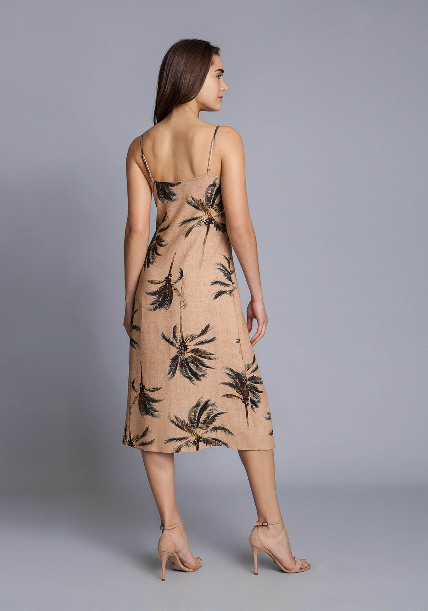 Vestido com Alças Mídi Botões Echo, . Vestido com Alças Mídi Botões Echo, , large.