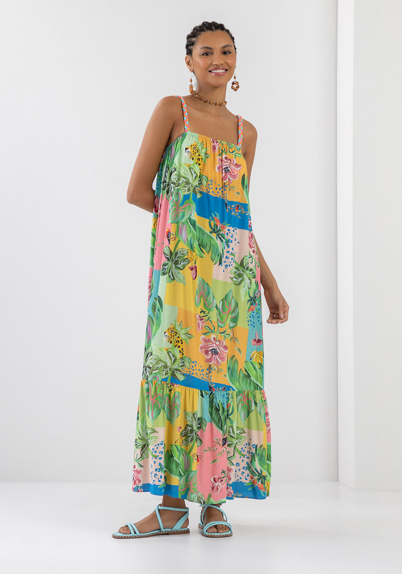 Vestido com alça trançada clearance