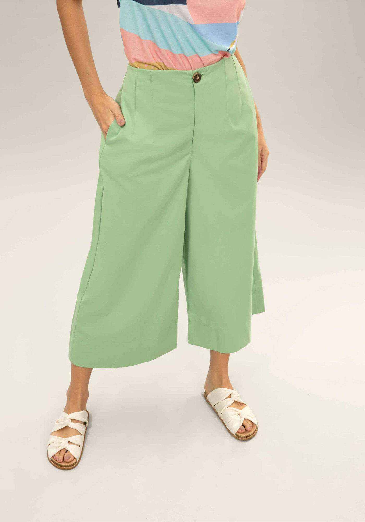 Cal&ccedil;a Pantacourt Cintura Alta, , large.