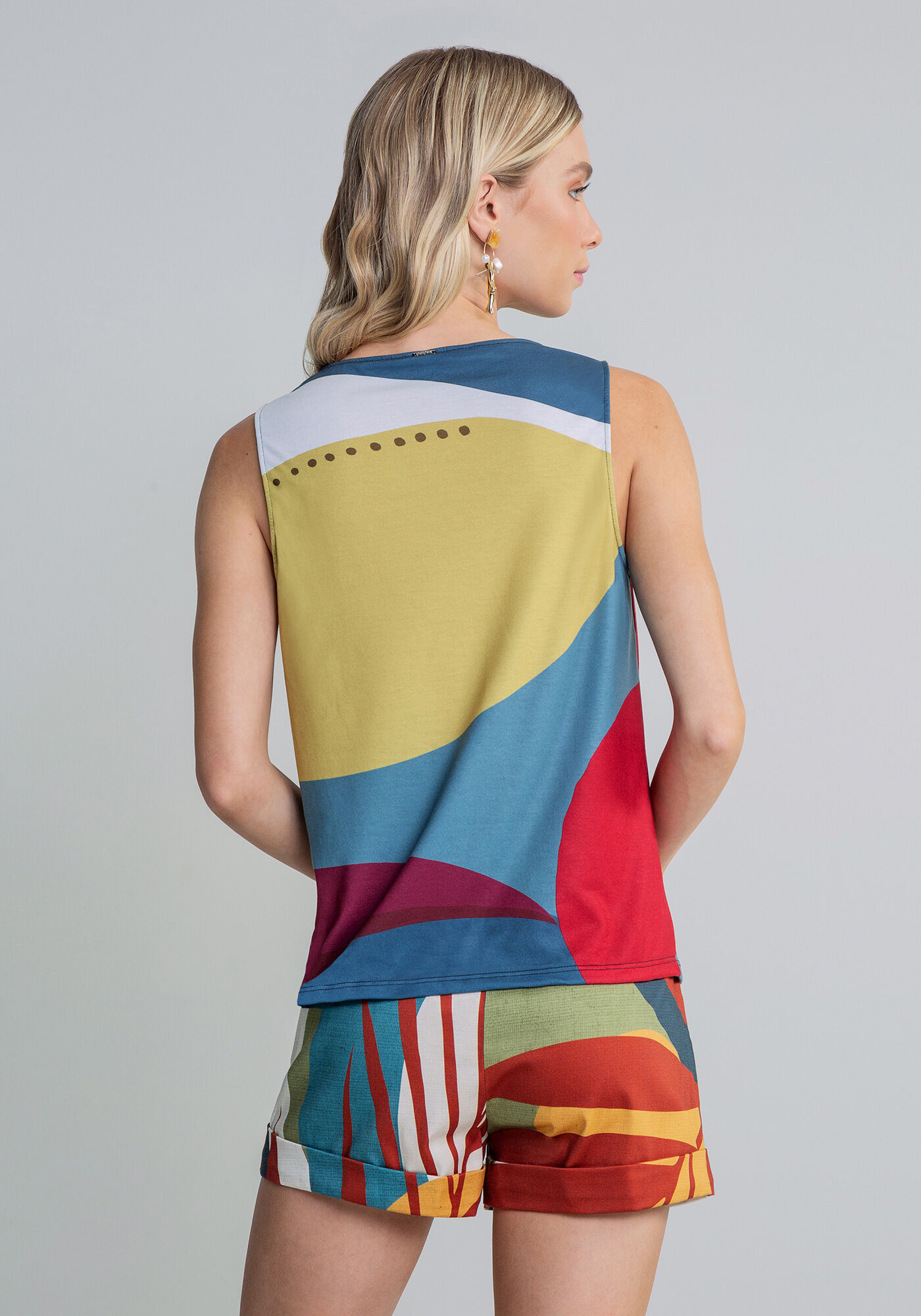 Blusa sem Mangas Estampa, , large.