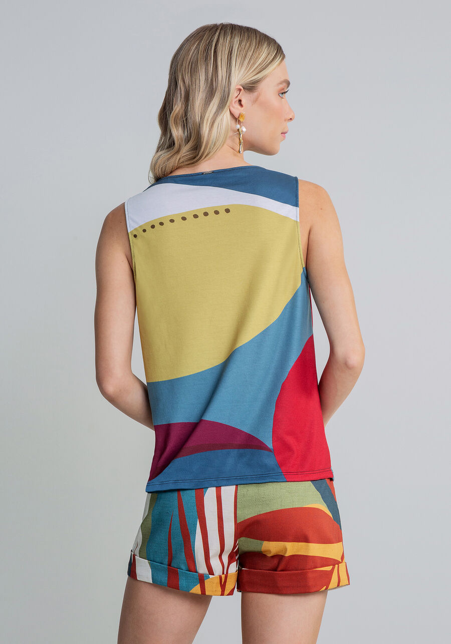Blusa sem Mangas Estampa, . Blusa sem Mangas Estampa, , large.
