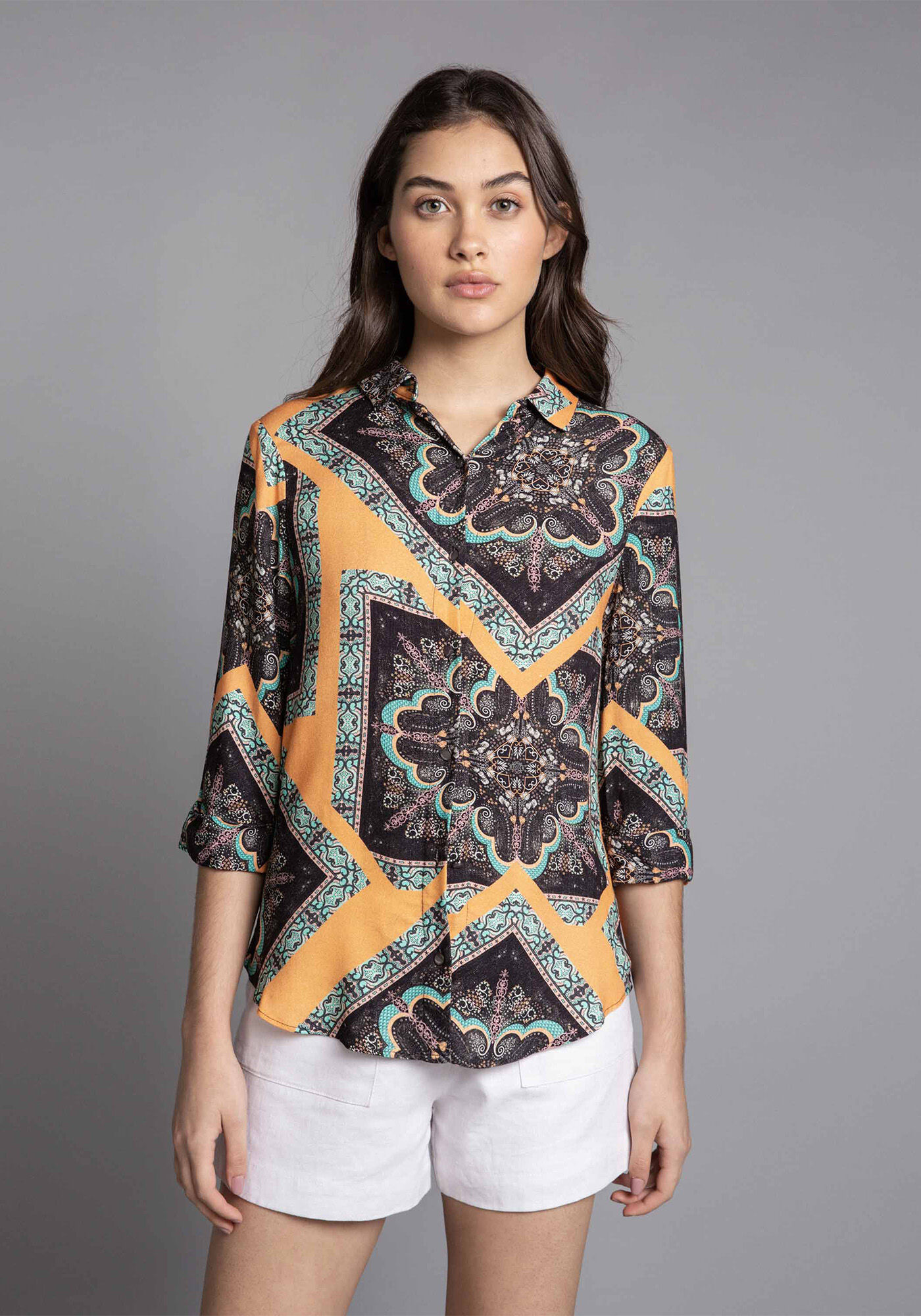 Camisa Manga 3/4 Estampa Margaret, , large.