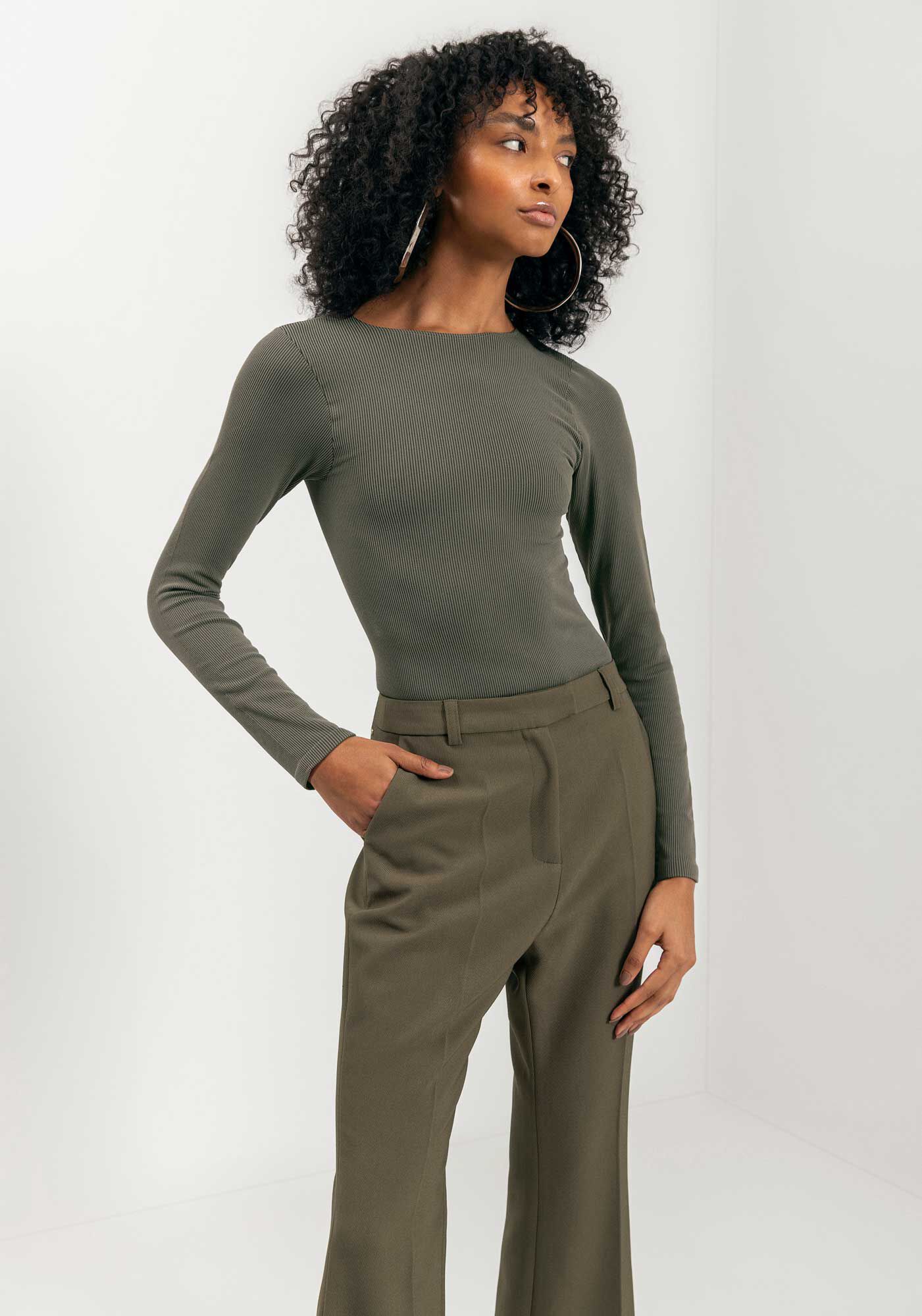 Blusa B&aacute;sica De Mangas Longas Seamless, , large.