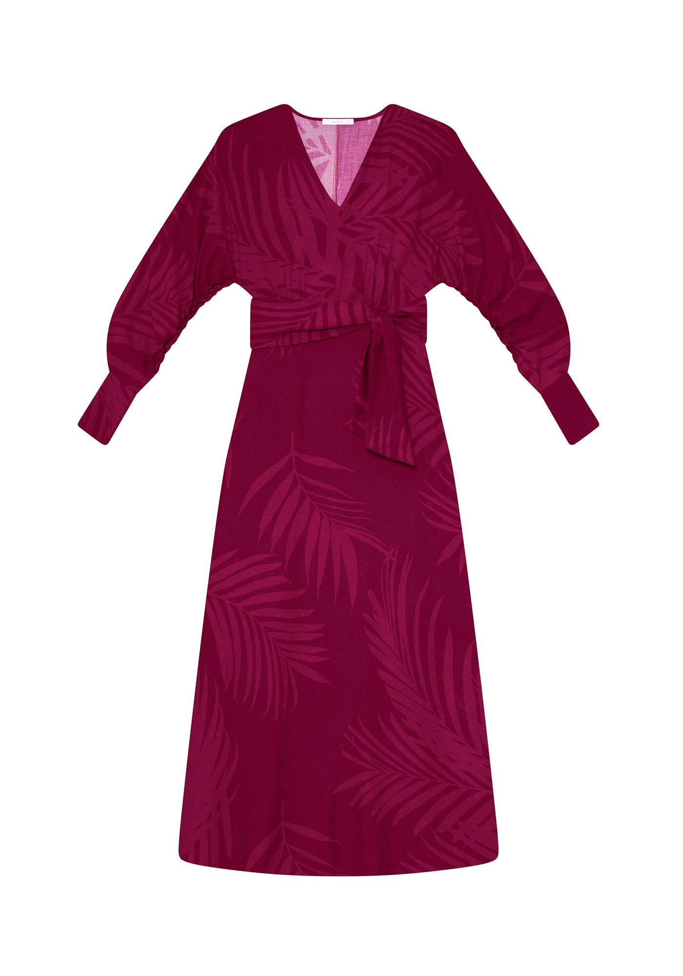 Vestido Manga Longa M&iacute;di Faixa, , large.