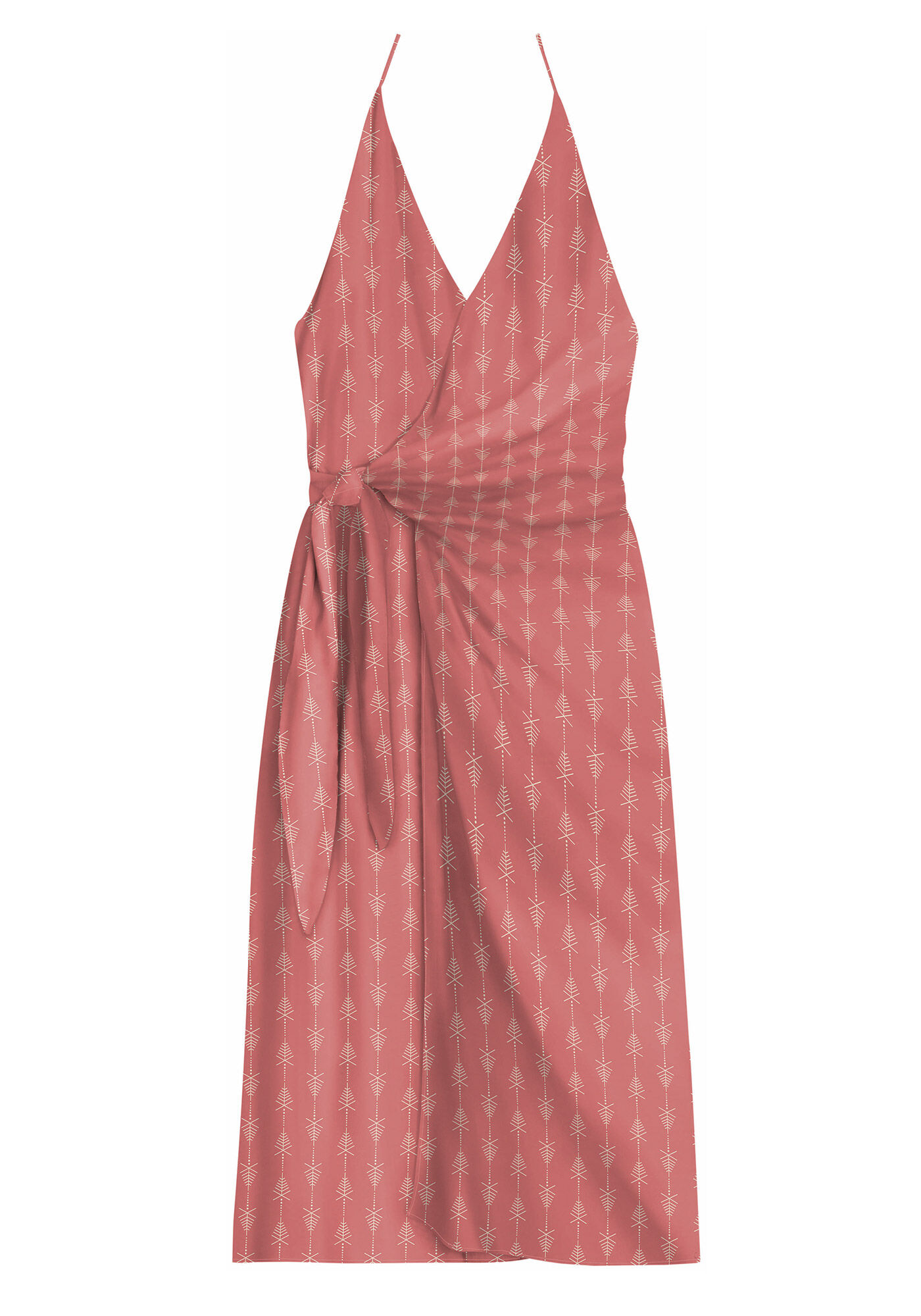 Vestido Midi Frente &Uacute;nica em Viscose Transpassado, , large.