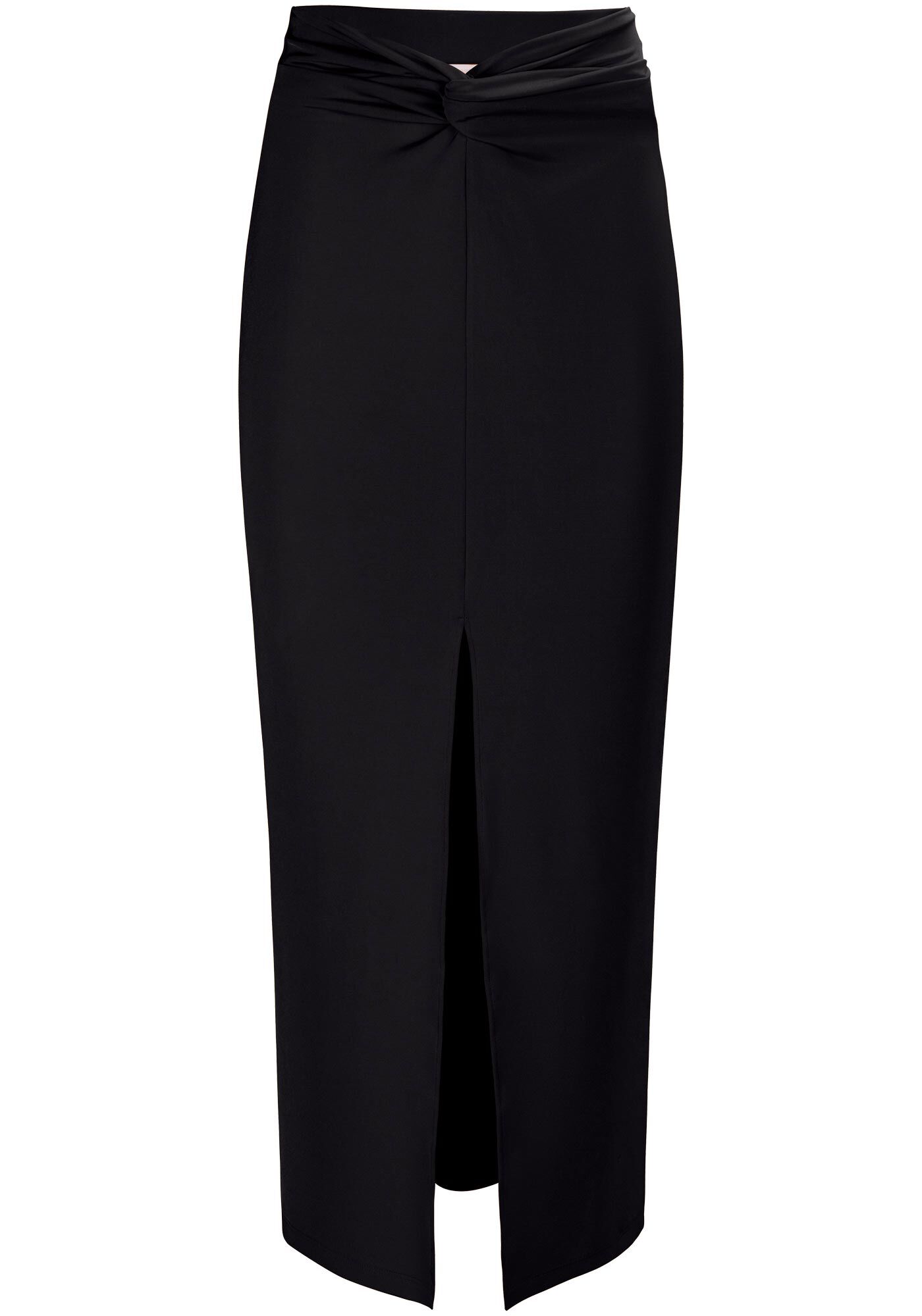 Saia Midi em Malha Texturizada com Tor&ccedil;&atilde;o e Fenda, , large.