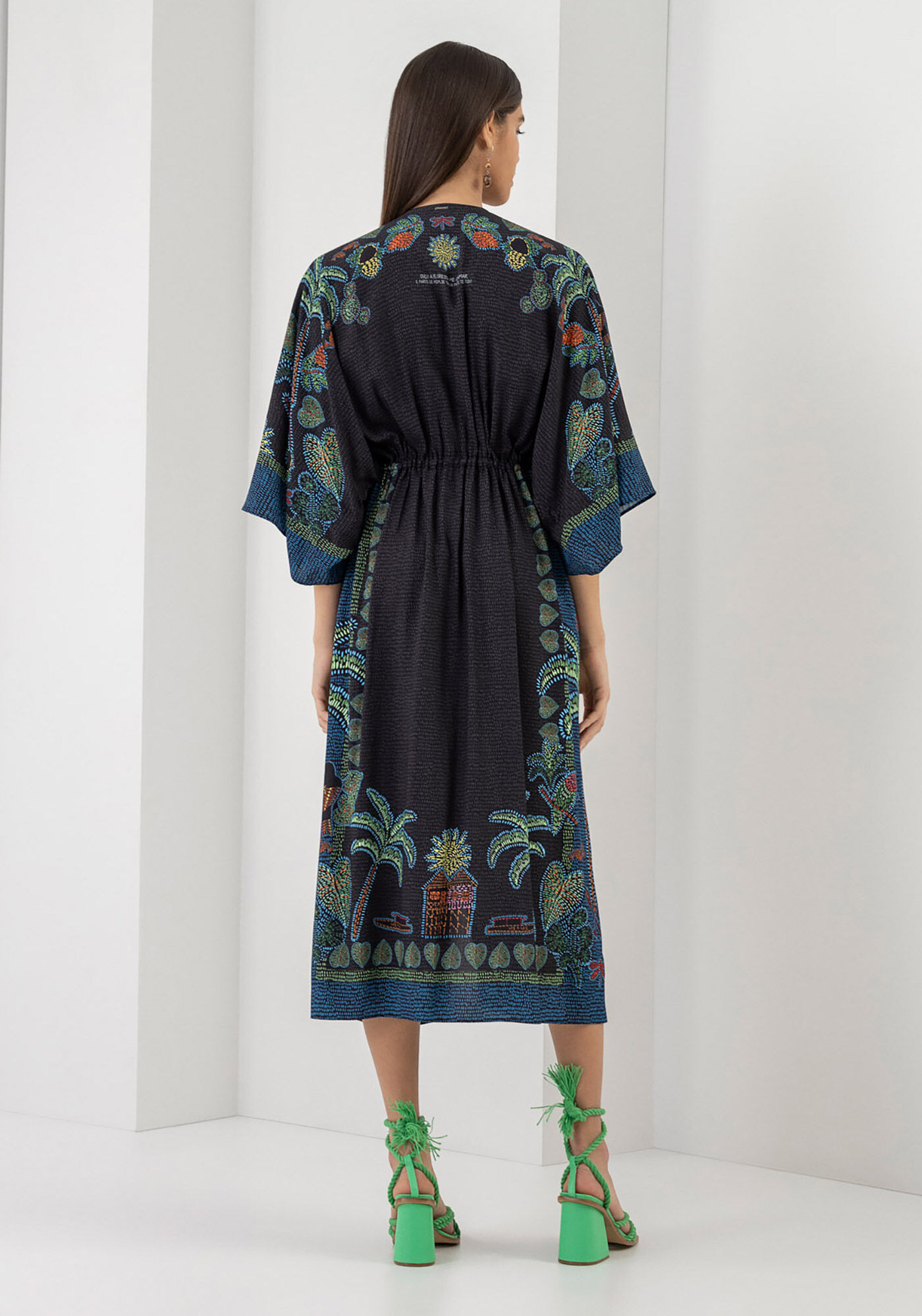 Vestido Midi Chemise em Viscose Estampado, , large.