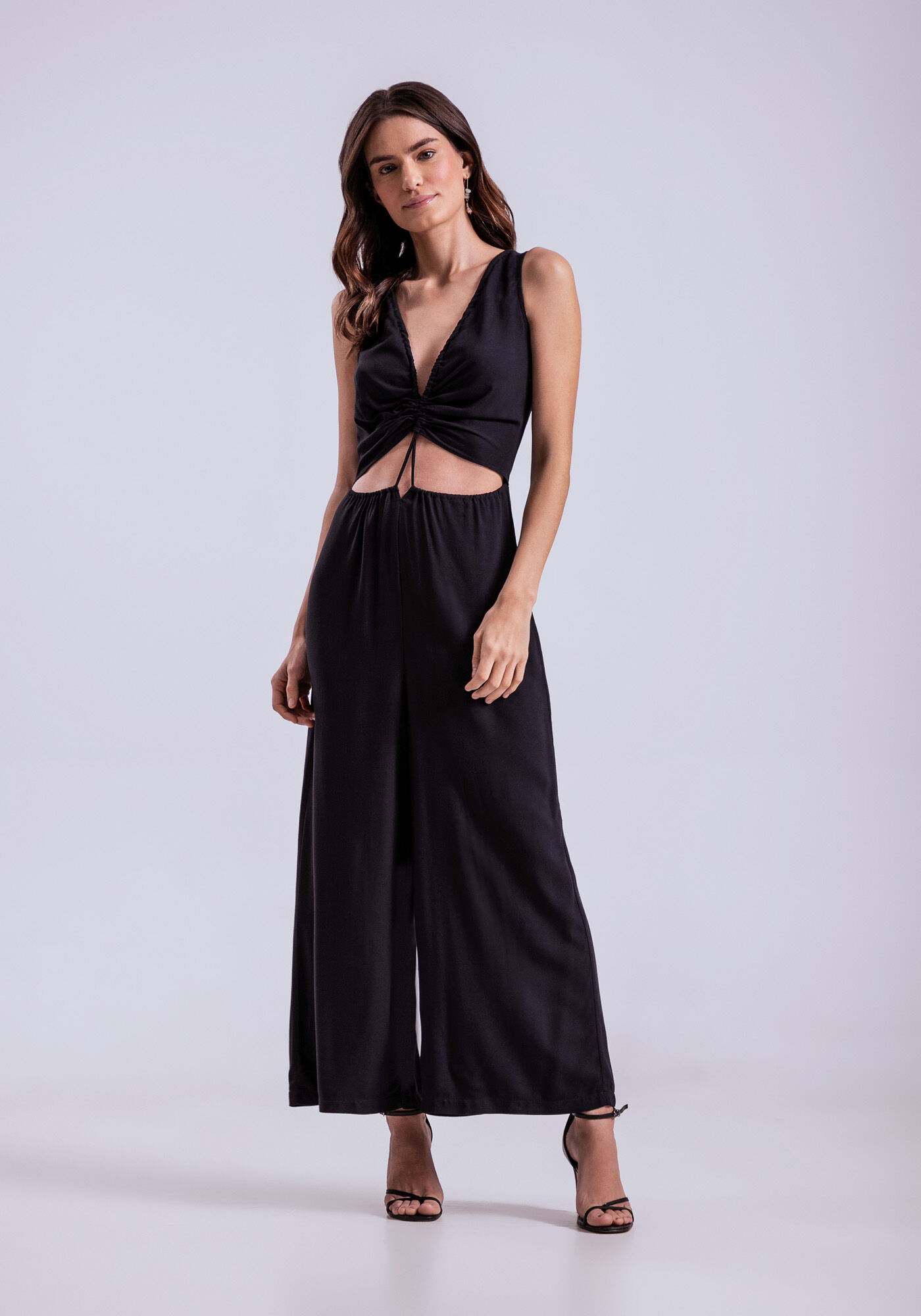 Macac&atilde;o Midi Crepe com Recorte Cintura, , large.