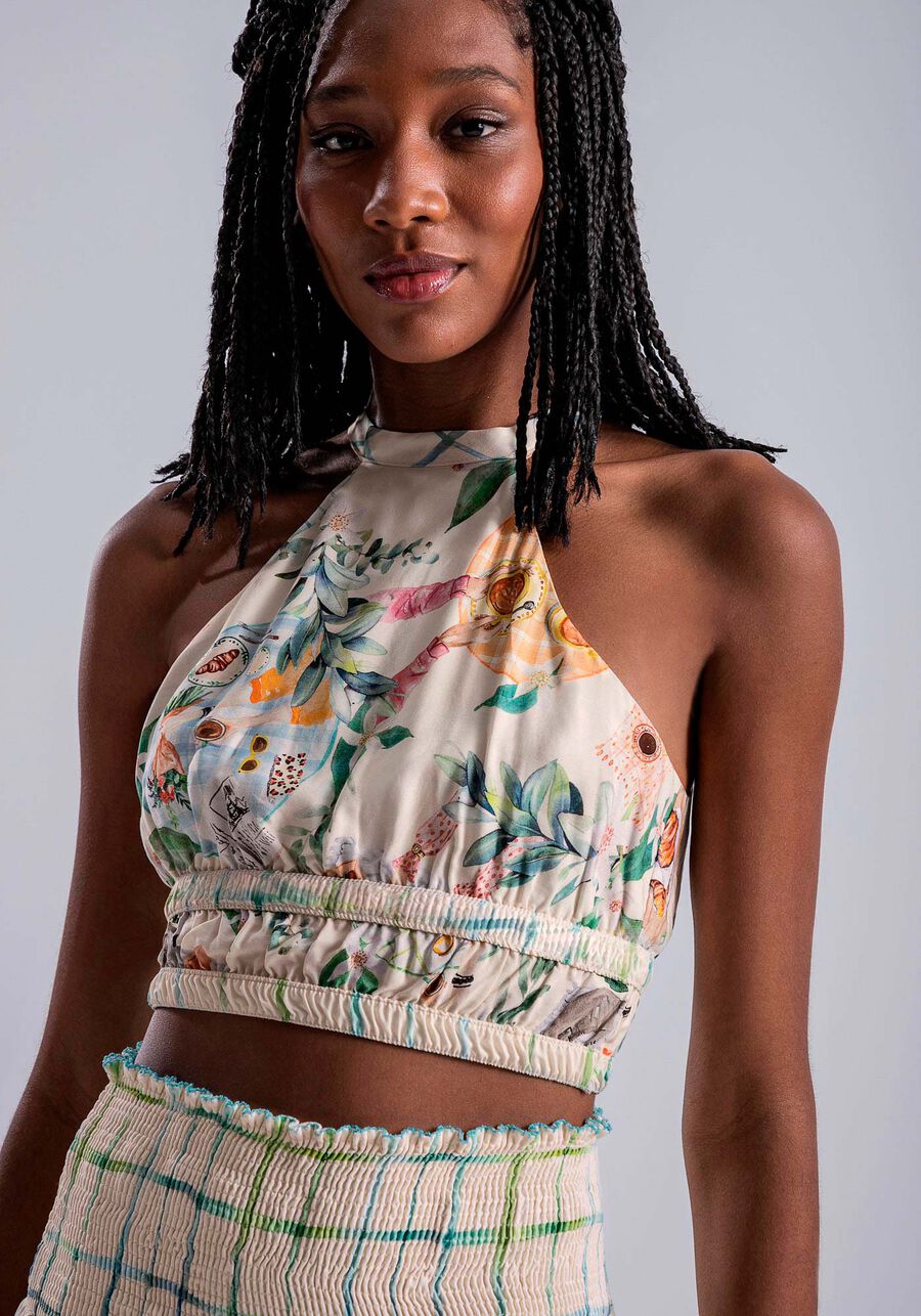 Blusa Cava Americana em Viscose com Franzidos, . Blusa Cava Americana em Viscose com Franzidos, , large.