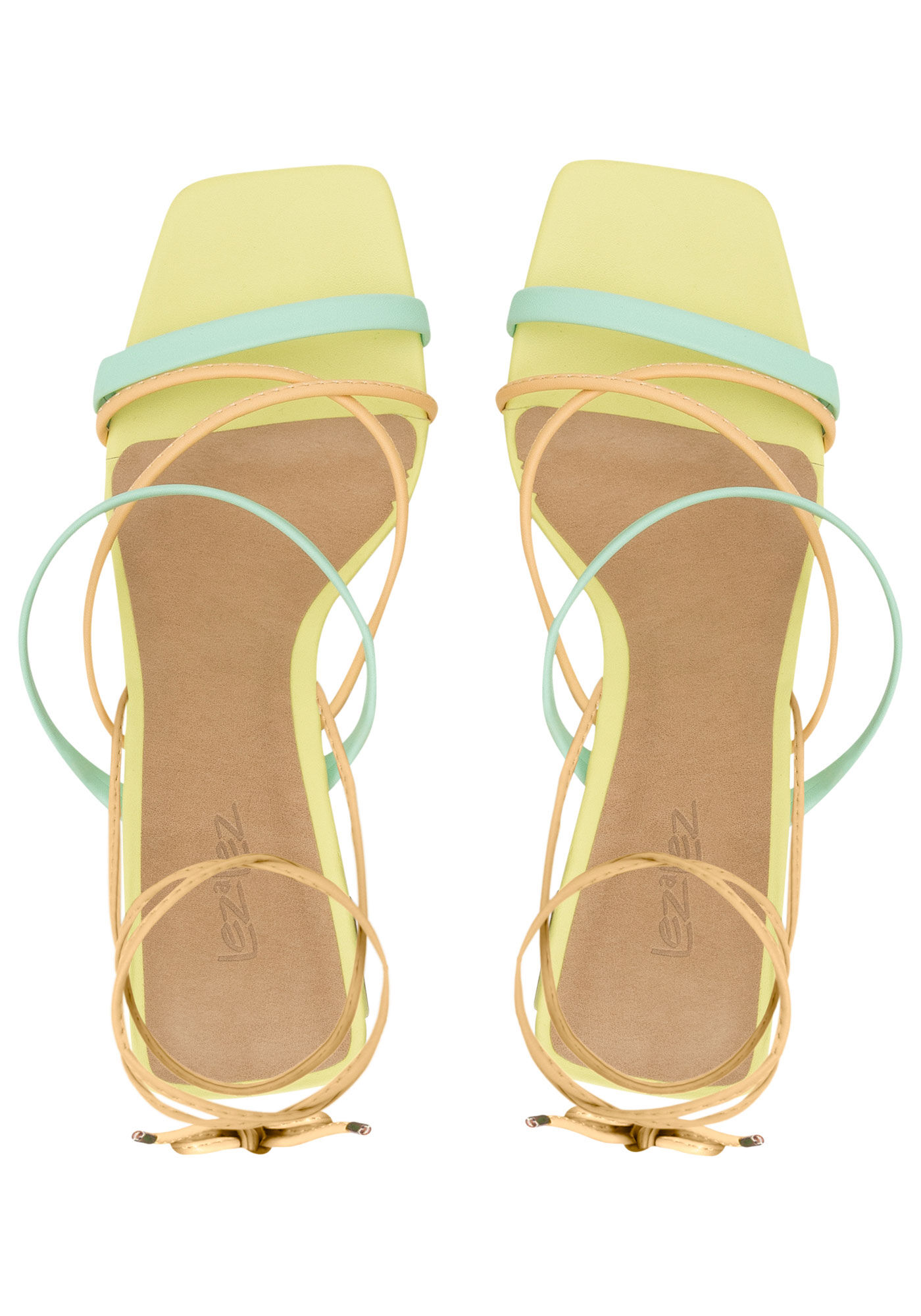 Sand&aacute;lia Salto Bloco Geom&eacute;trico com Amarra&ccedil;&atilde;o, , large.