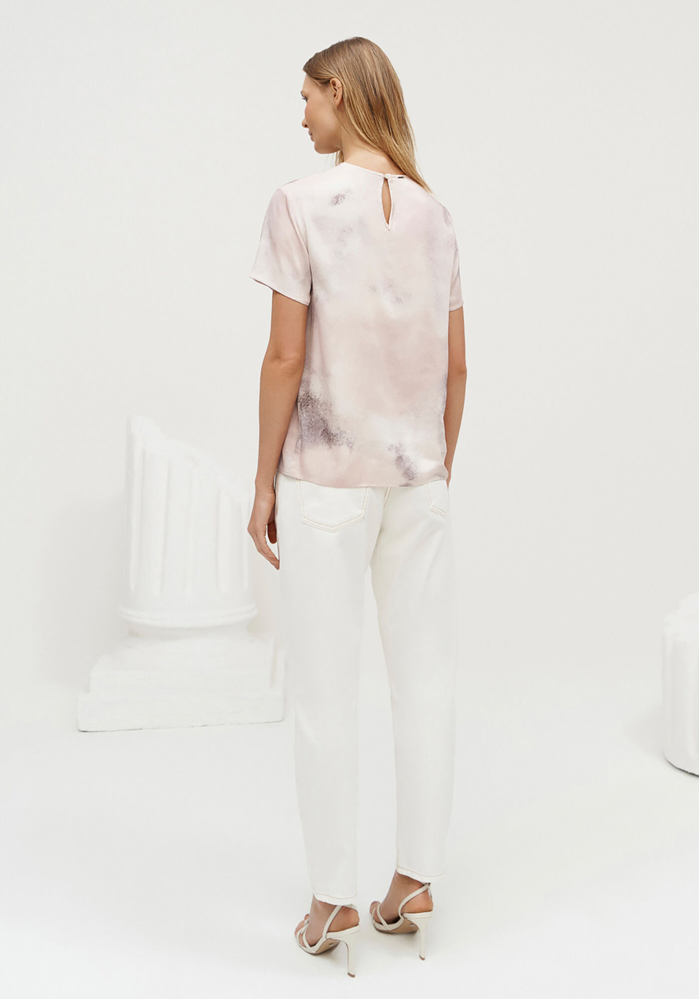 Blusa Manga Curta Estampada, INK, large.