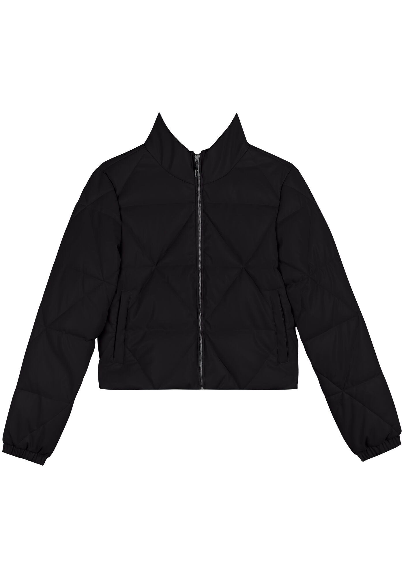 Jaqueta Puffer Com Gola Alta E Bolsos, , large.