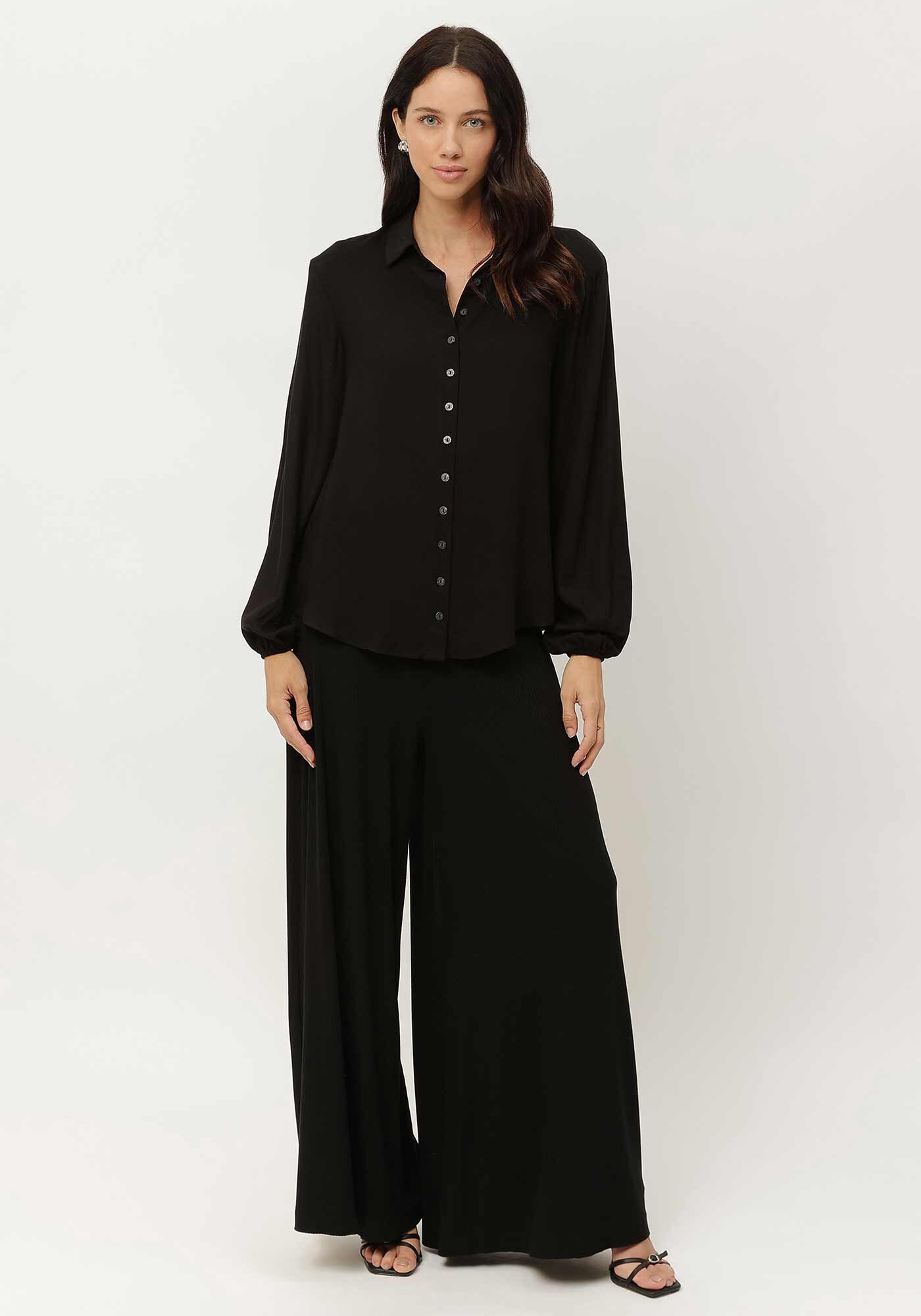 Camisa Manga Longa Bufante em Crepe, , large.