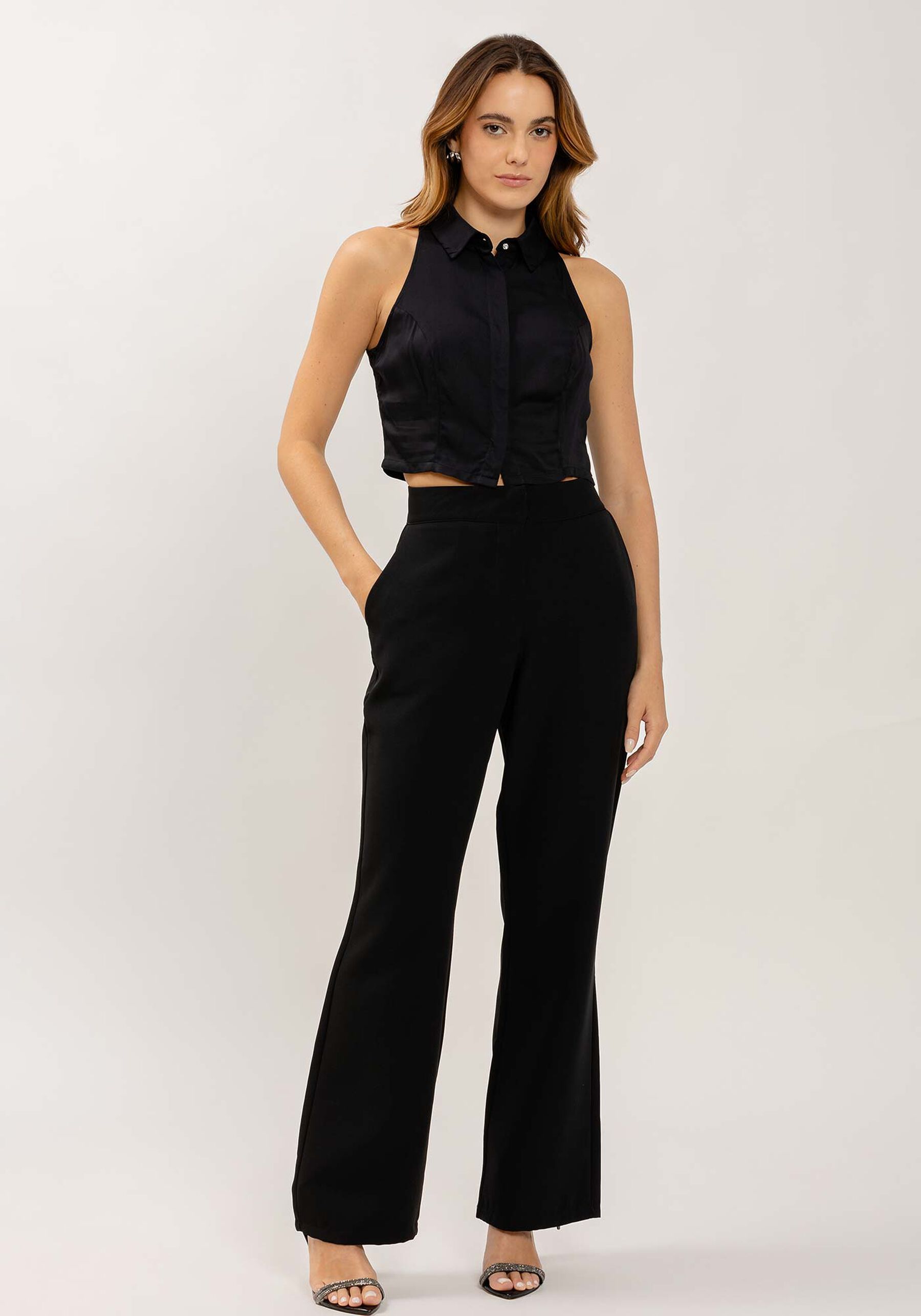 Camisa Cropped em Tecido Plano, . Camisa Cropped em Tecido Plano, , large.