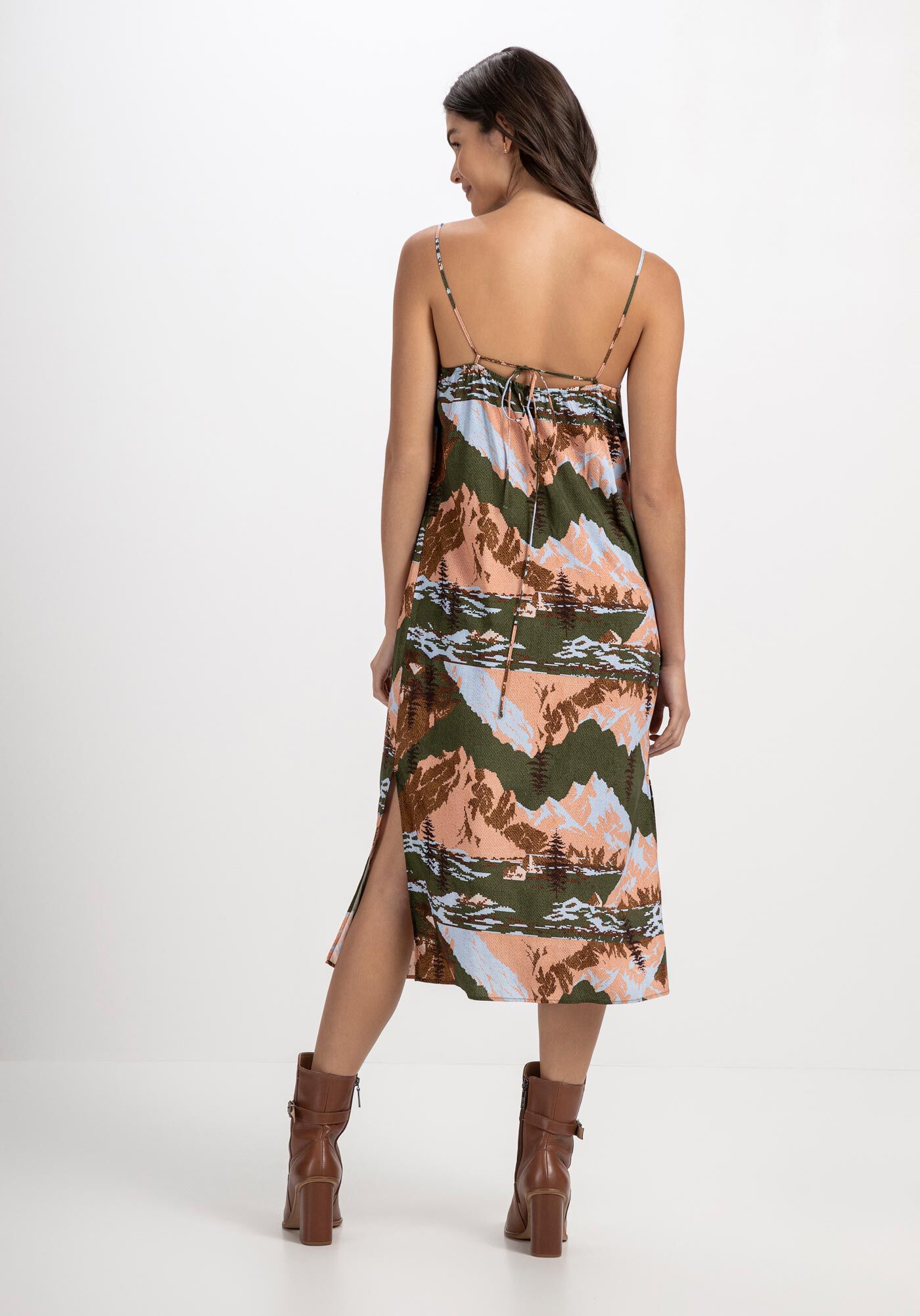 Vestido Midi Reto em Viscose Estampado, , large.