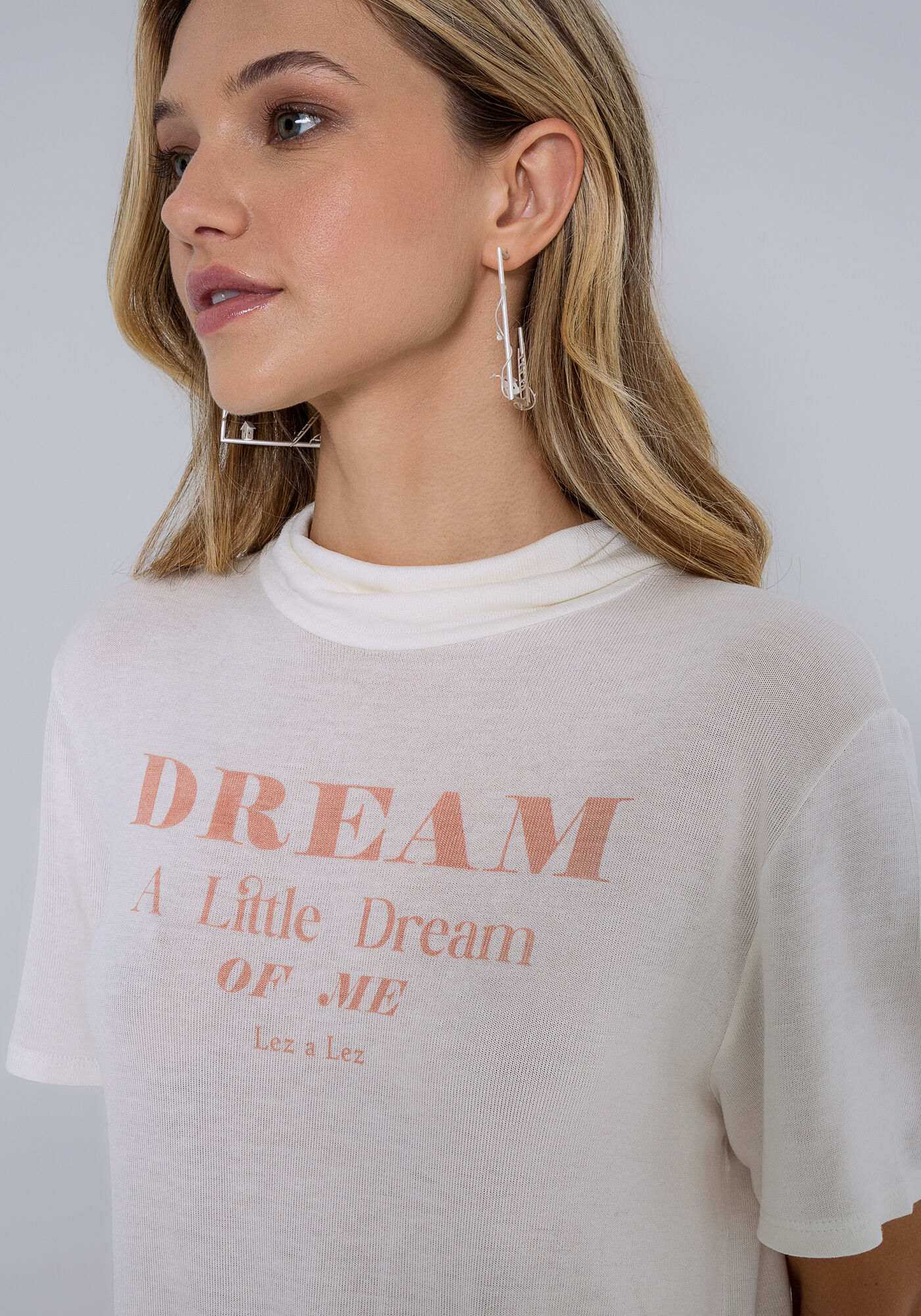 Blusa Gola Alta em Malha Estampada, BRANCO OFF WHITE, large.