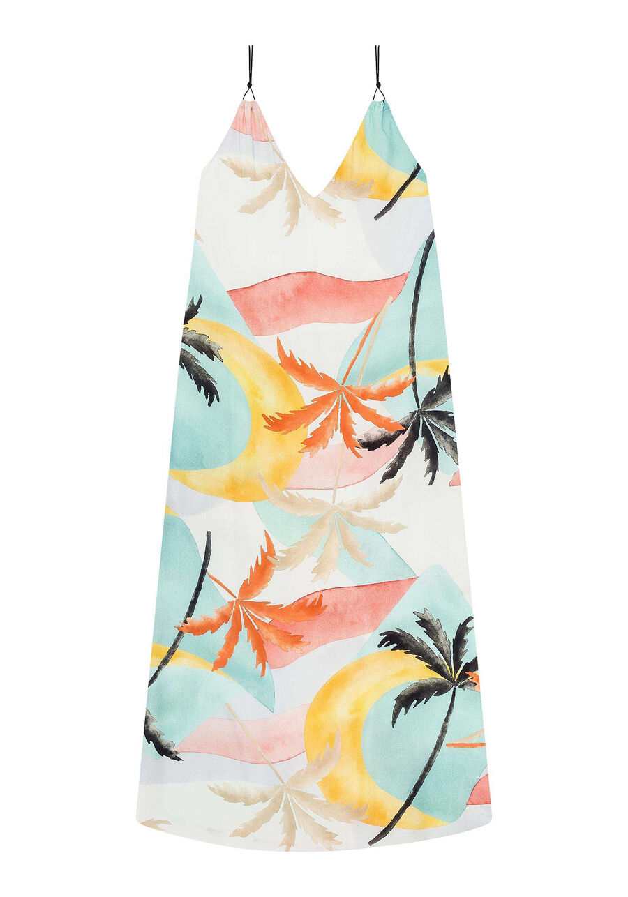 Vestido com Alças Mídi Estampa, . Vestido com Alças Mídi Estampa, , large.